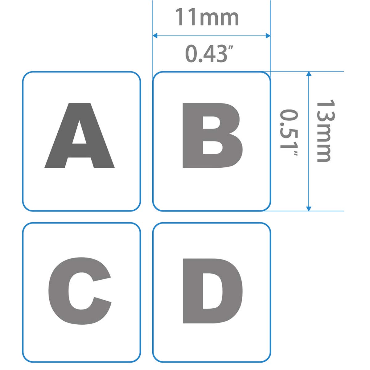 2 Pack Universal Korean Keyboard Stickers Transparent Background, Transparent Background With White Lettering For Computer Lapto