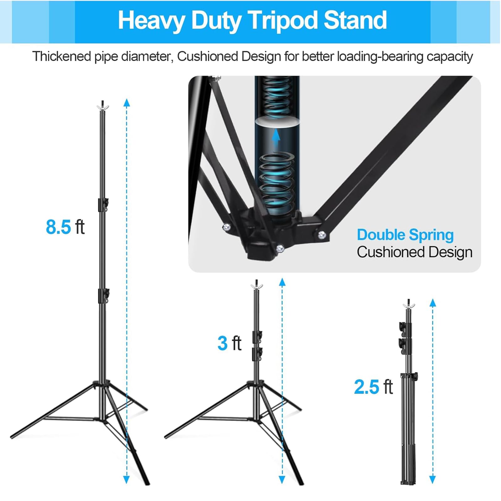 Emart Heavy Duty Backdrop Stand, 8.5 X 10Ft Adjustable Photo Background Support System Kit With Carry Bag For Photography