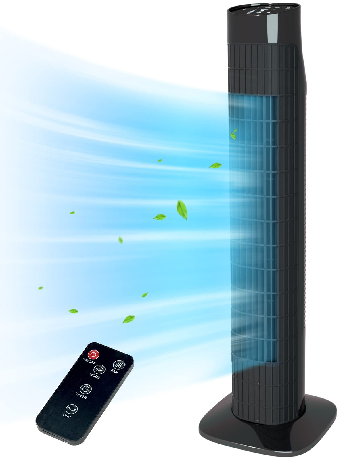 Uthfy Tower Fan For Bedroom,Fans That Blow Cold Air,80 Oscillating Fan With Remote,7.5H Timer,3 Speeds,Standing Fan Bladeless Fa