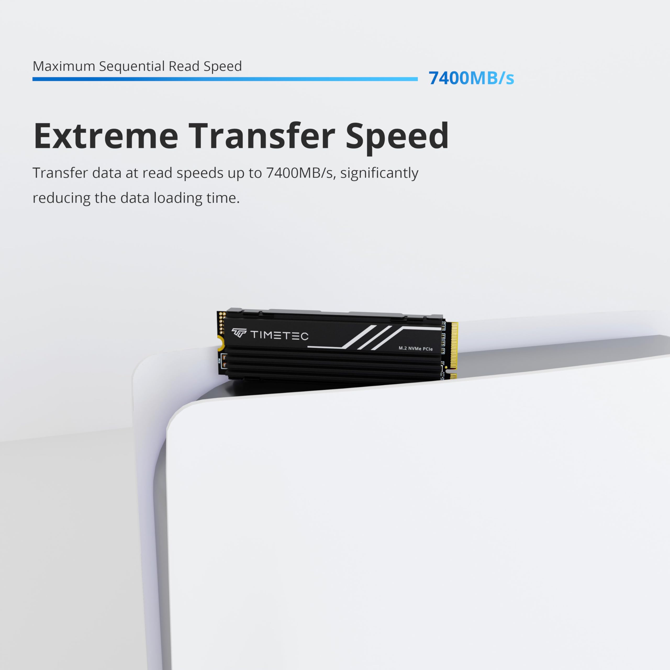 Timetec 2Tb Pcie 4.0 Heatsink Gaming Ssd Nvme Phison E27T Pcie Gen4X4 M.2 2280 3D Nand Tlc Slc Cache Read/Write Speed Up To 7,400/6,400 Mb/S Internal Solid State Drive For Ps5, Pc Desktop, Ps5 Pro