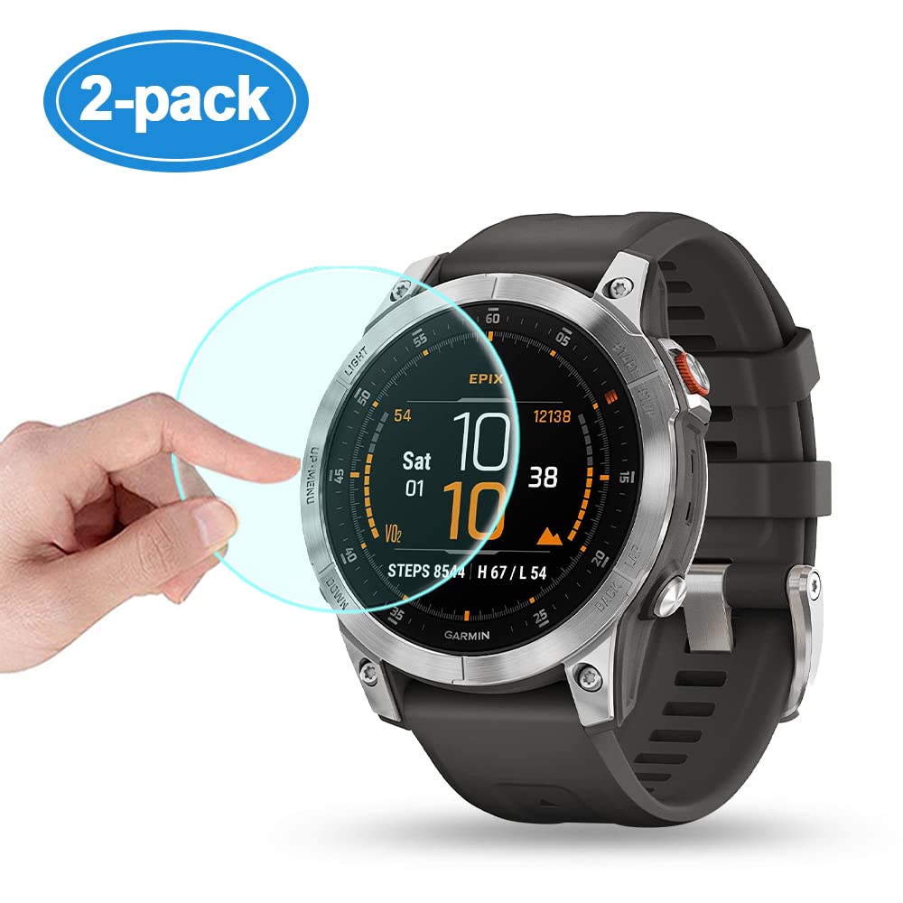Poyiccot 2Pack Compatible With Garmin Epix Gen 2 Screen Protector, 9H Hardness Tempered Glass Screen Protector Compatible With G