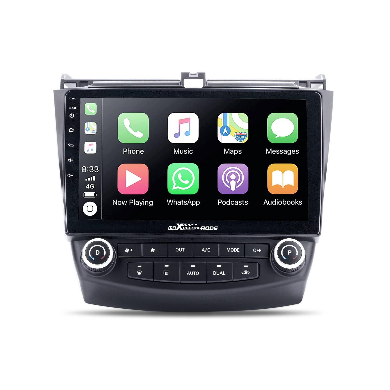 Maxpeedingrods Car Stereo Radio For Honda Accord 7Th 2003 2007, Wireless Apple Carplay Android Auto, 10.1 Inch Ips Touch Screen 