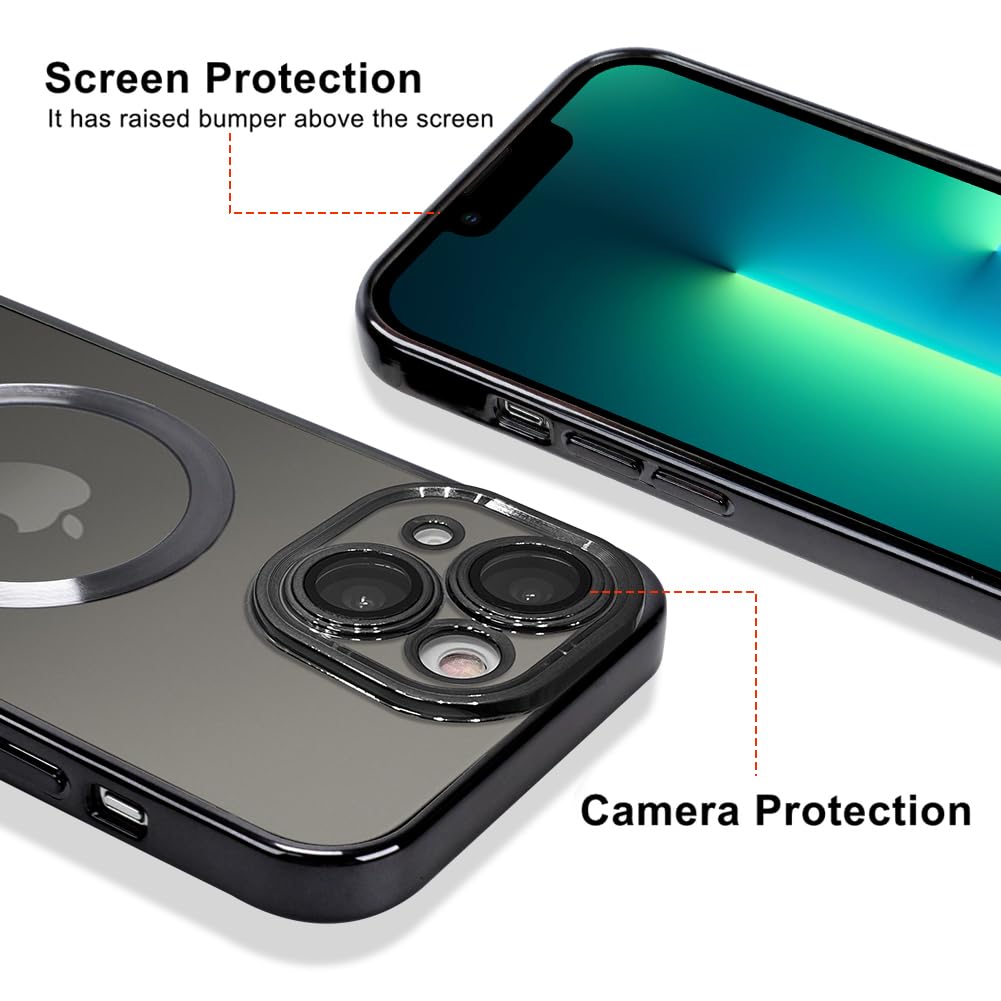 Ook Phone Case Made For Iphone 13 (6.1 Inch) With Camera Lens Protector (Compatible With Magsafe) Anti Scratch Shockproof Electr