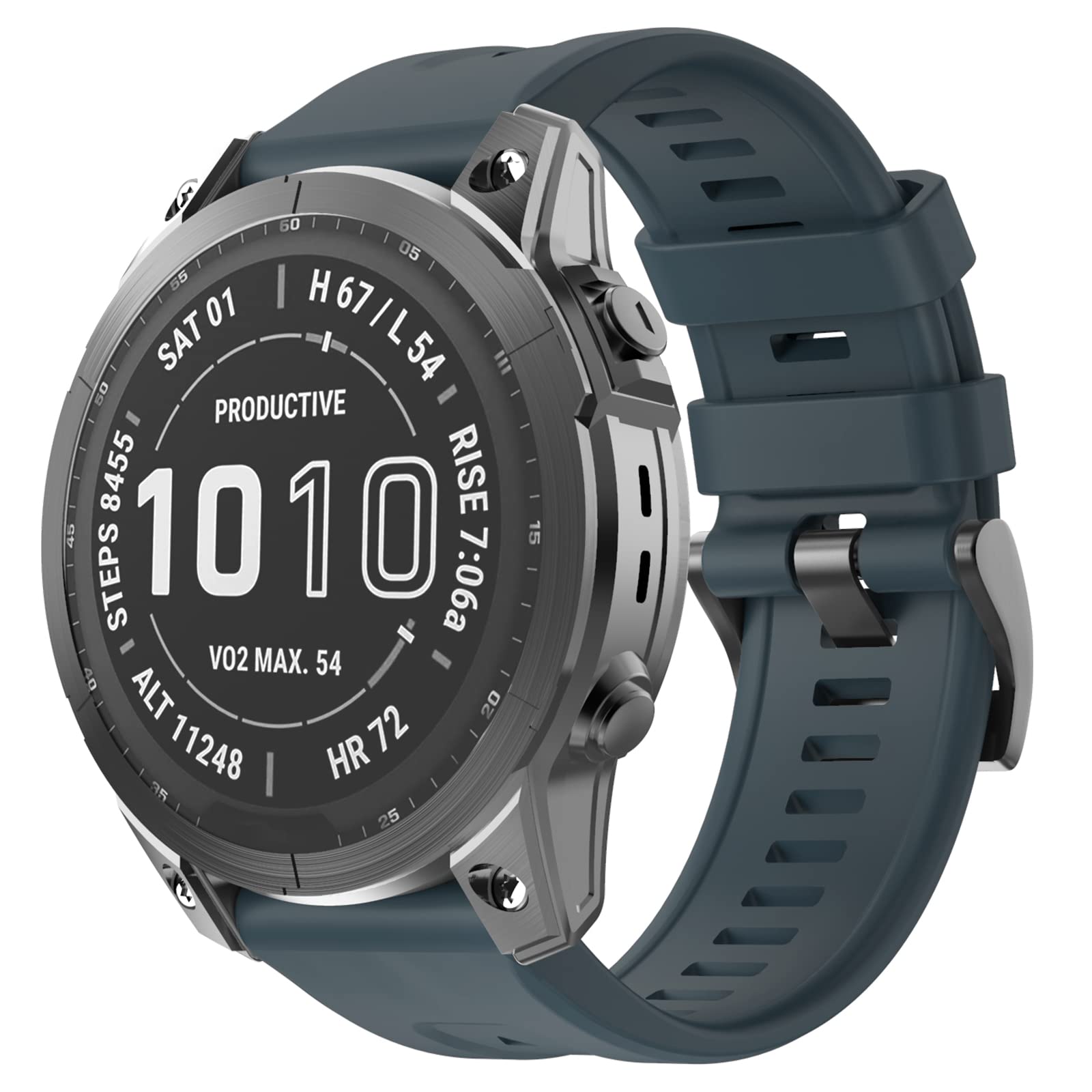 Overstep Compatible With Fenix 7X Band, 26Mm Width Soft Silicone Watch Strap For Garmin Fenix 5X/Fenix 5X Plus/Fenix 6X/Fenix 6X