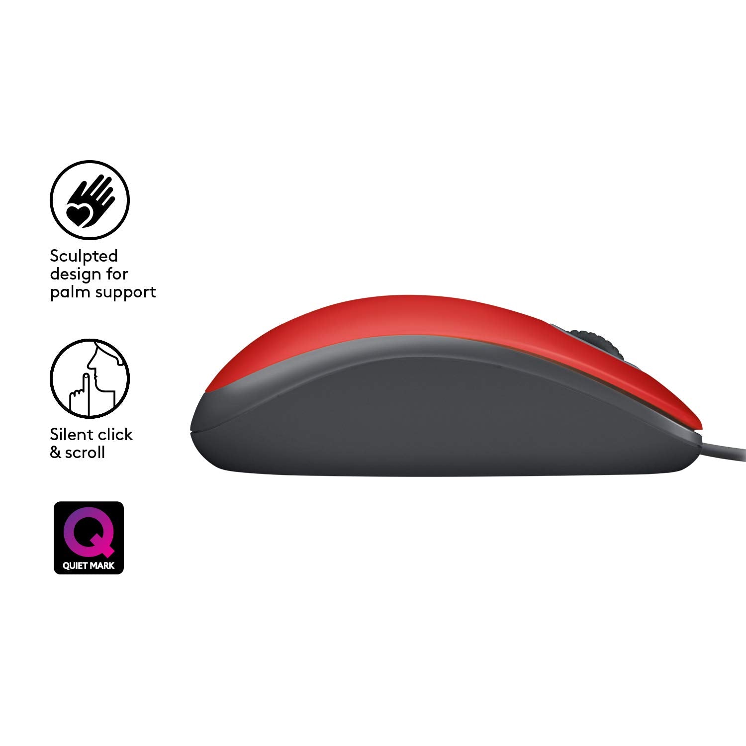 Logitech M110 Usb Optical 1000Dpi Ambidextrous Red Mice