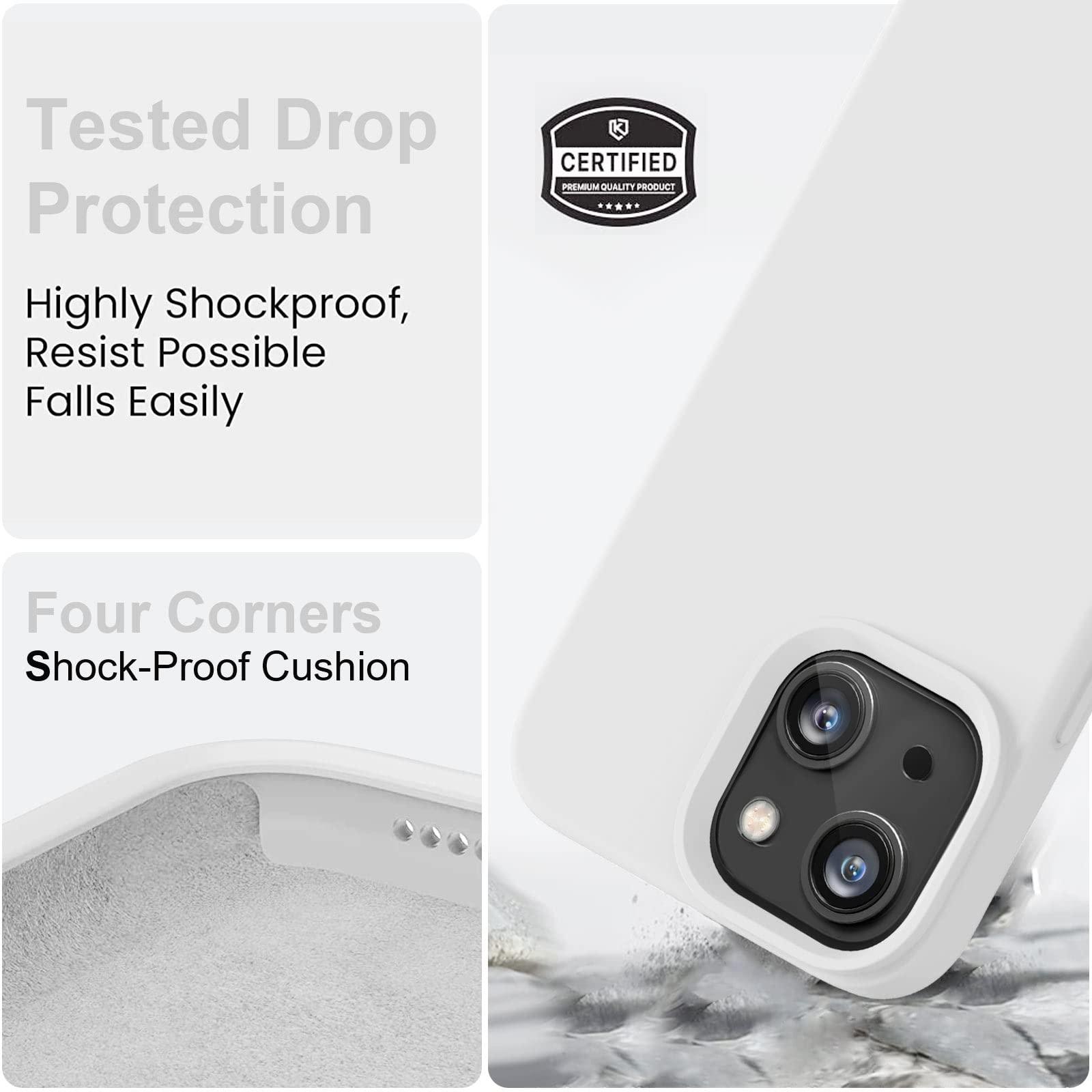 Vooii Compatible With Iphone 14 Case,[Silky Touch Premium Liquid Silicone] [Soft Anti Scratch Microfiber Lining], Ultra Slim Sho