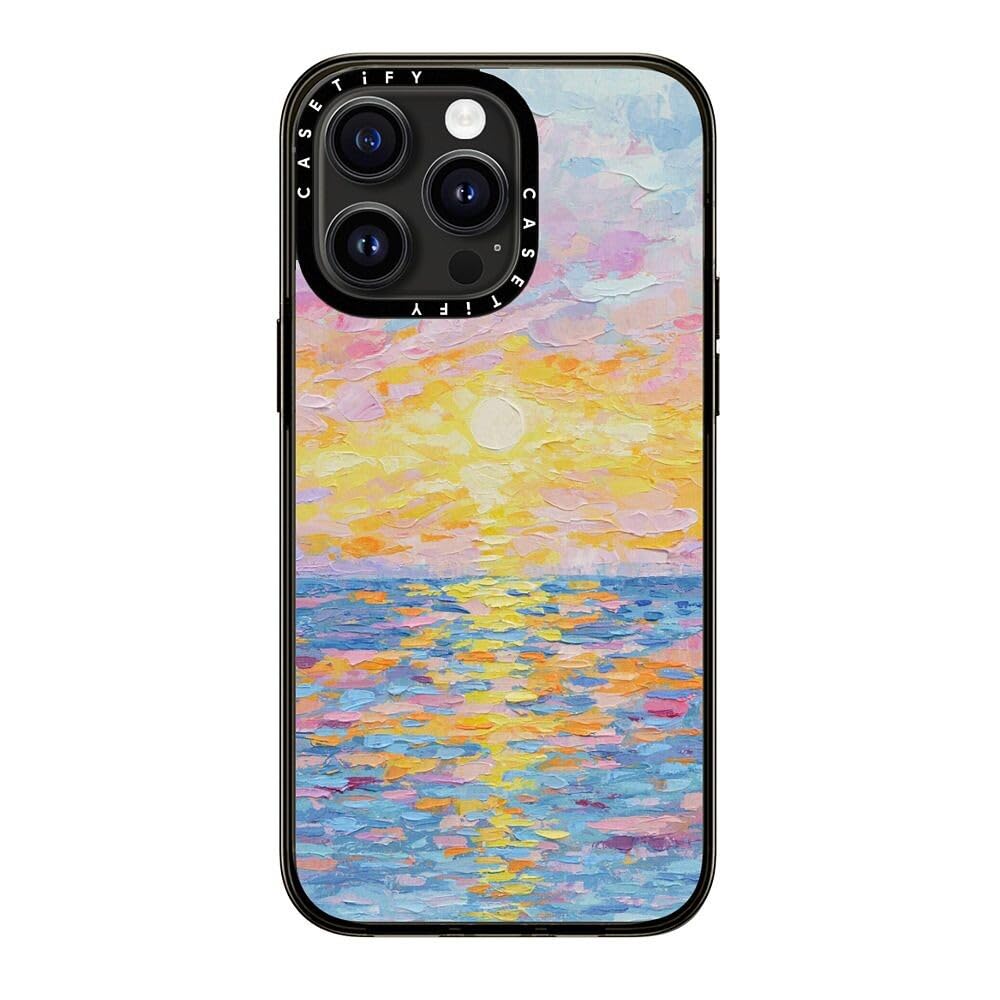 Casetify Compact Iphone 15 Pro Max Case [2X Military Grade Drop Tested / 4Ft Drop Protection]   Paint Prints   Frosted Sunset