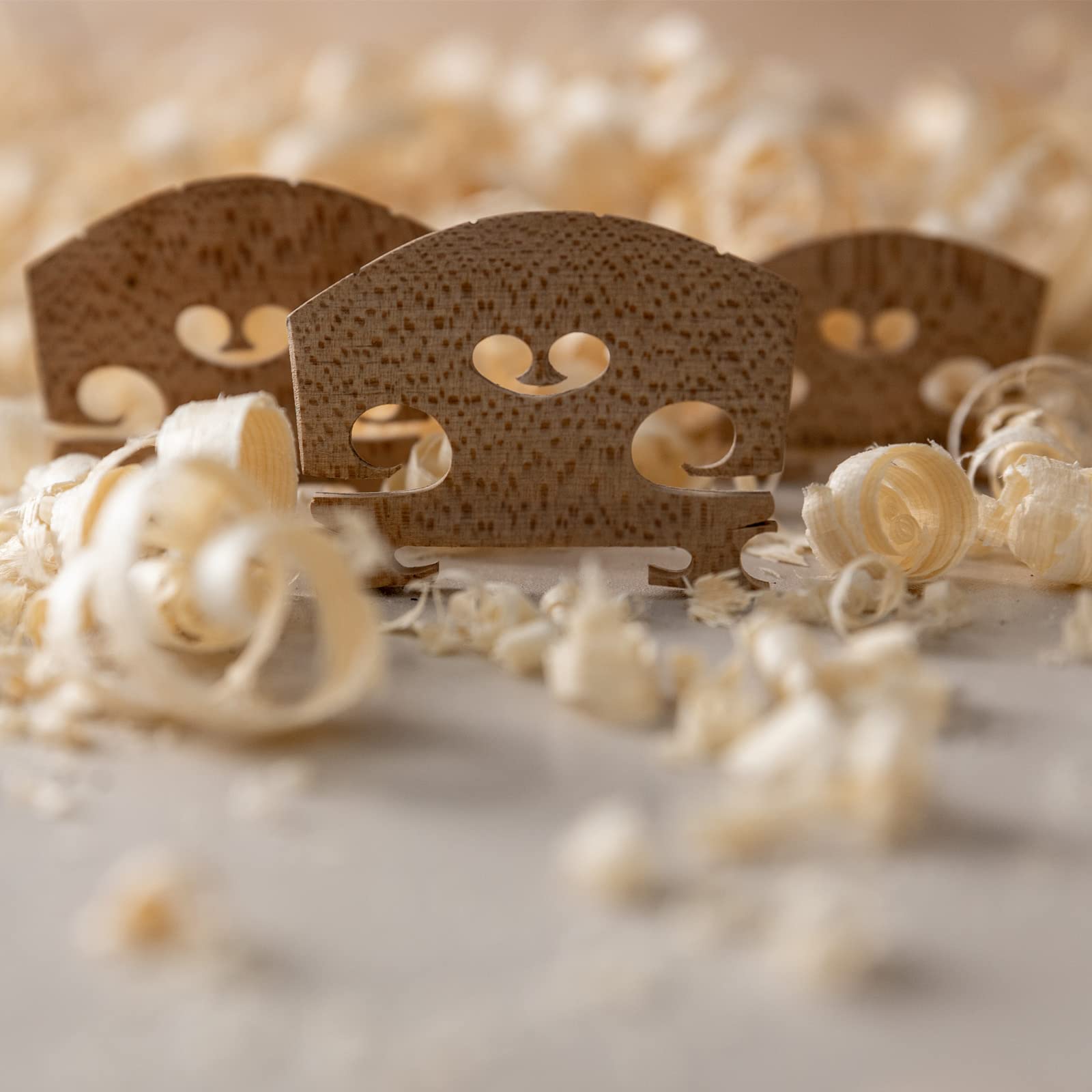 Meccanixity 1/4 Violin Bridge Maple Wood Violin Parts For 1/4 Violin, Pack Of 4