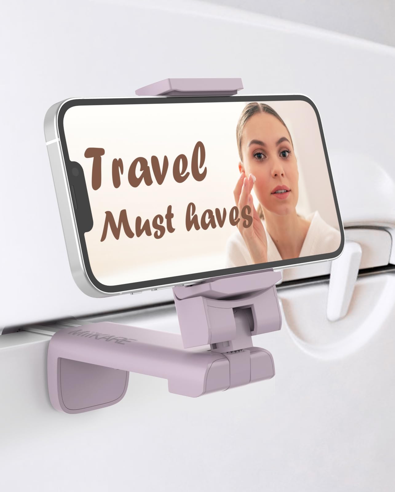 Universal Handsfree Airplane Travel Essentials Phone Holder/ Mount For Flying With 360 Degree Rotation, Miikare Travel Must Have