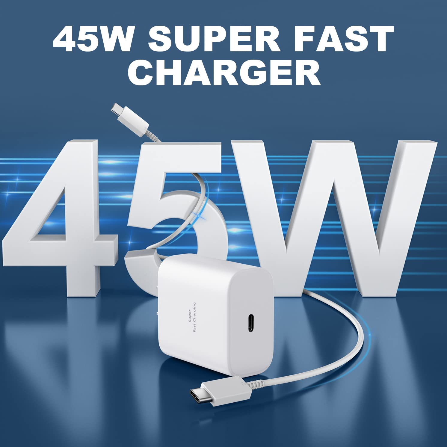 45W Samsung Super Fast Usb C Wall Charger For Samsung Galaxy S24 Ultra/S24/S23 Ultra/S23/S23 Plus/S22 Ultra/S22/S22+/S21/S20/Not