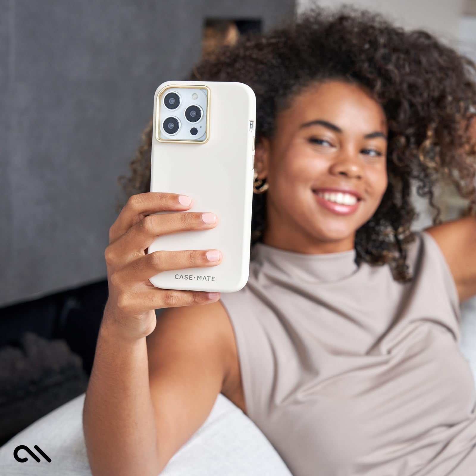 Case Mate Iphone 15 Pro Max Case   Silicone Beige [12Ft Drop Protection] [Compatible With Magsafe] Magnetic Cover With Soft Sili