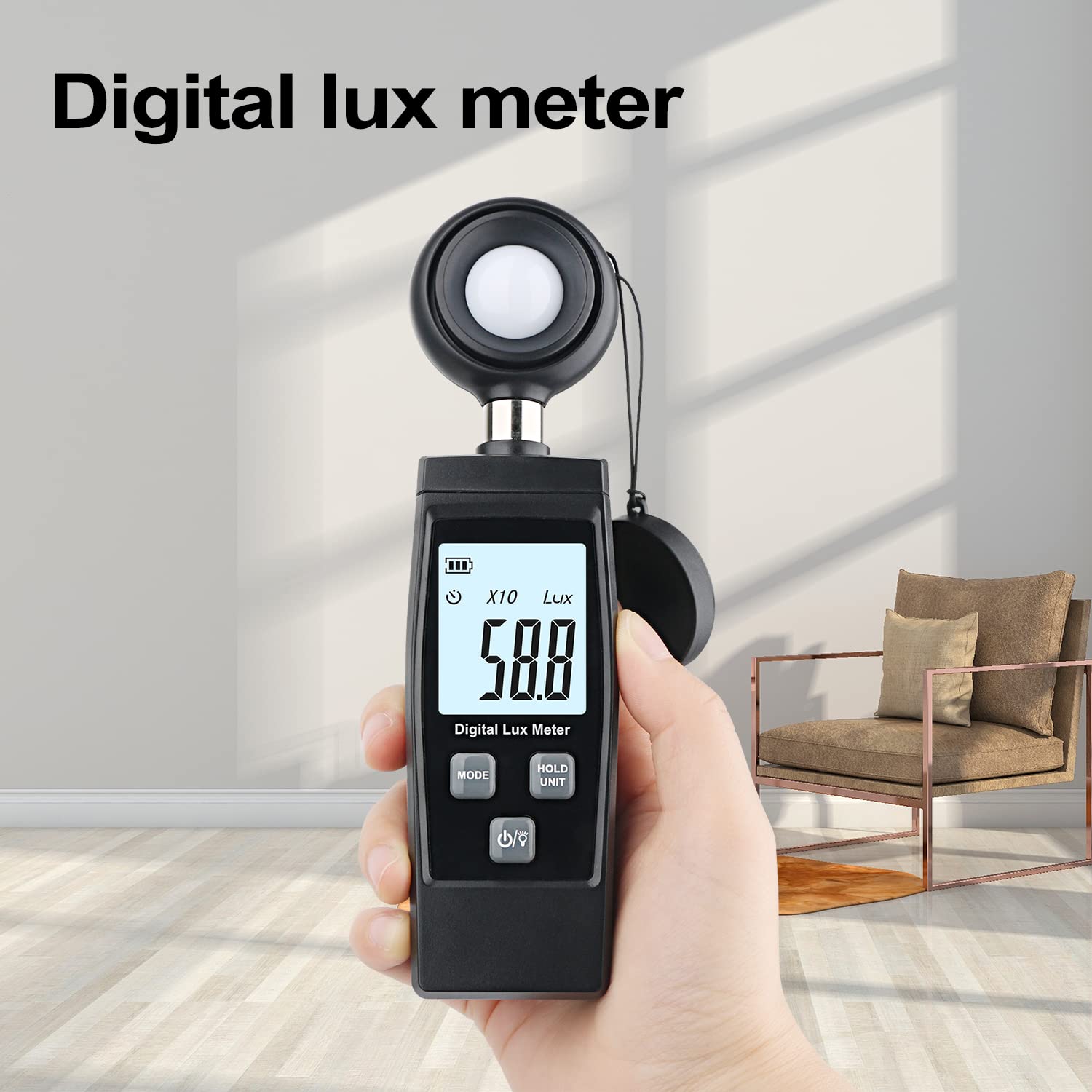 Light Meter, Xrclif Handheld Lux Meter For Ambient Light Intensity Monitoring, Digital Photometer Range Up To 200,000 Lux, Photo