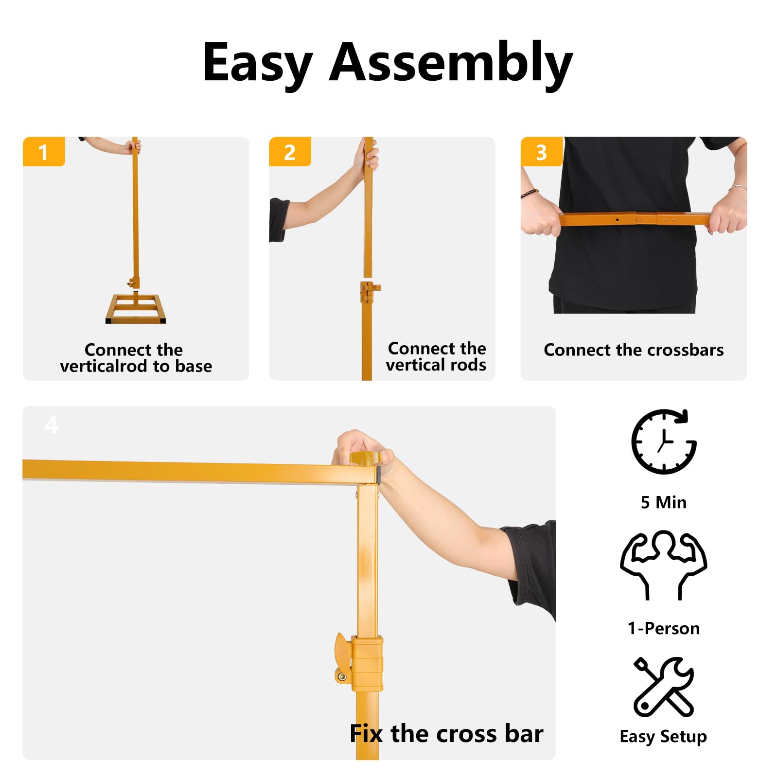 Showmaven Backdrop Stand, 10X10 Ft Heavy Duty Pipe And Drape Stand, Adjustable Gold Backdrop Stand For Wedding, Birthday Party,