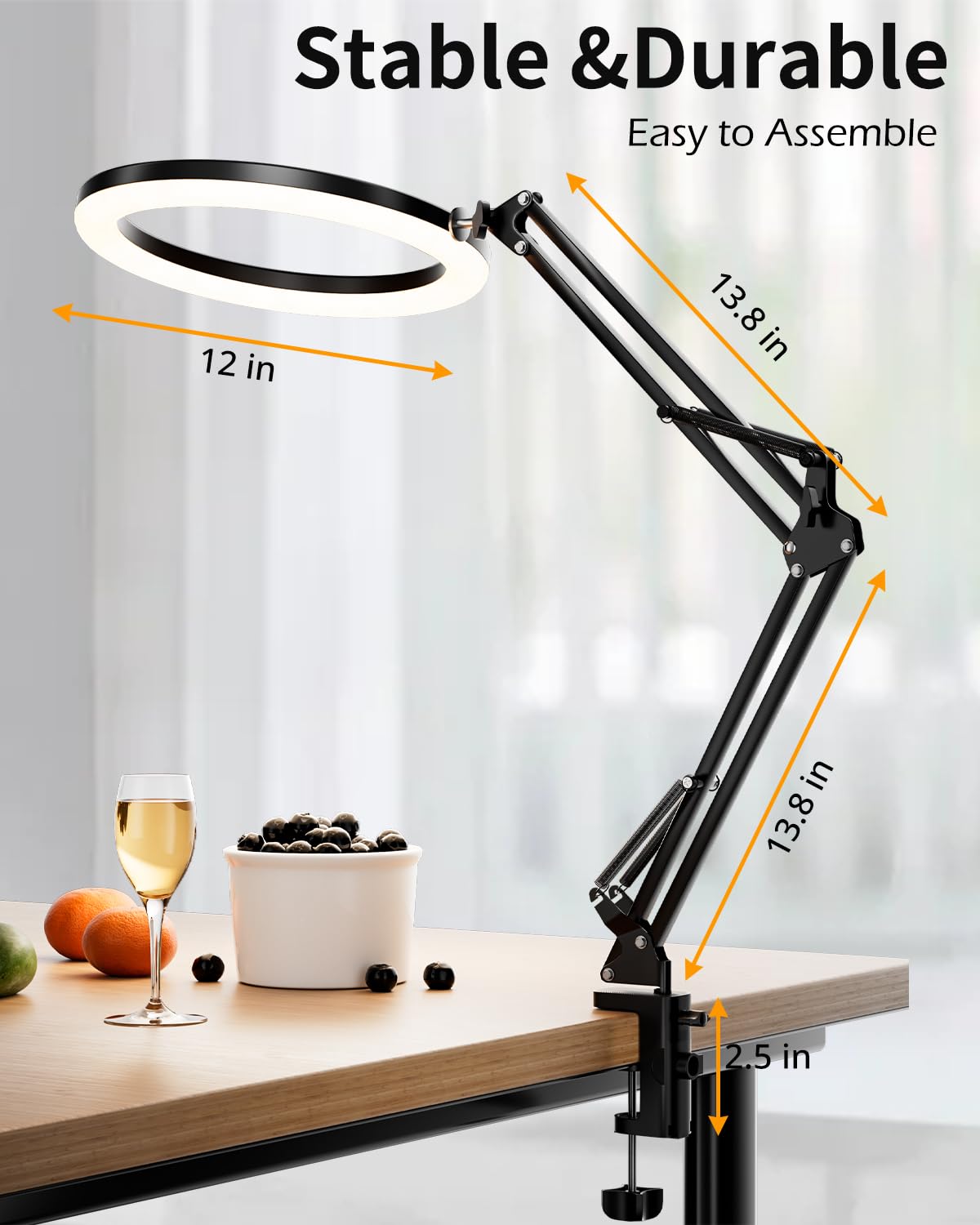 UBeesize 12” Ring Light with Overhead Phone Mount & Stand for Video Recording, Zoom, TikTok, YouTube - Model TBC001