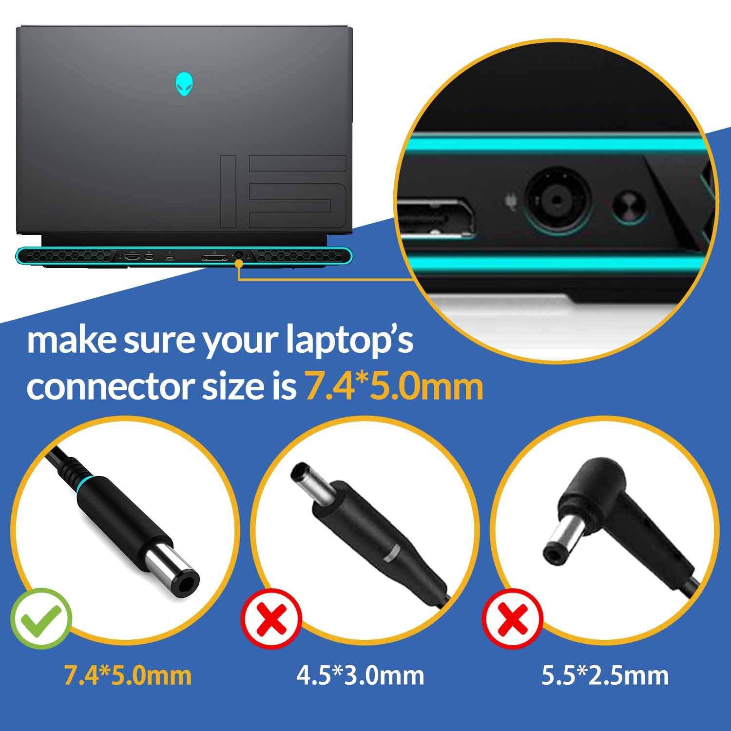 Dell 240W Ac Adapter For Alienware Laptop Charger 240W Dell 180W Power Supply Adapter For Dell G3 G5 G7 G15 240W Charger Alienwa