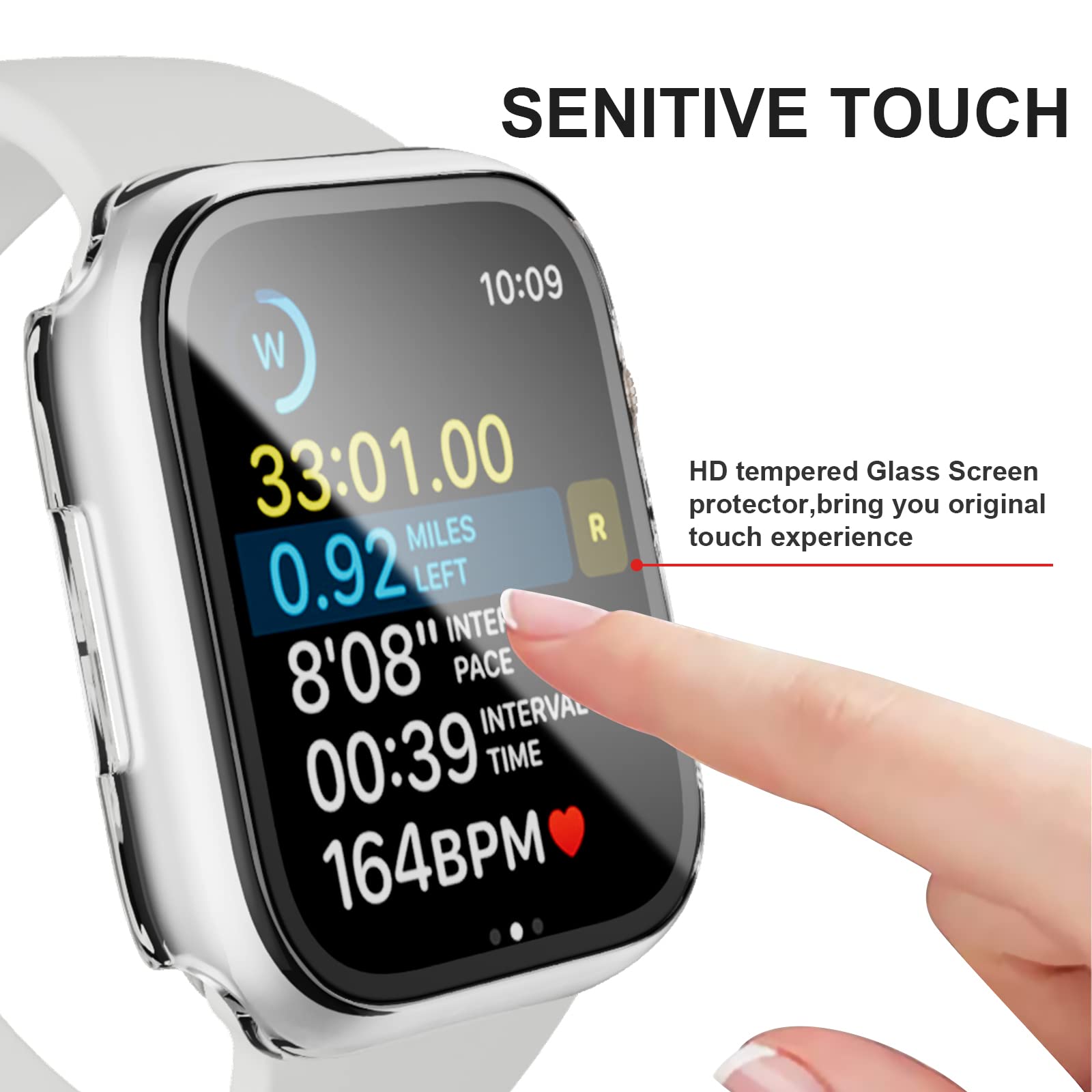 Cuteey 6 Pack Case For Apple Watch Series 9 Series 8 7 41Mm With Built In Tempered Glass Screen Protector, Overall Full Protecti