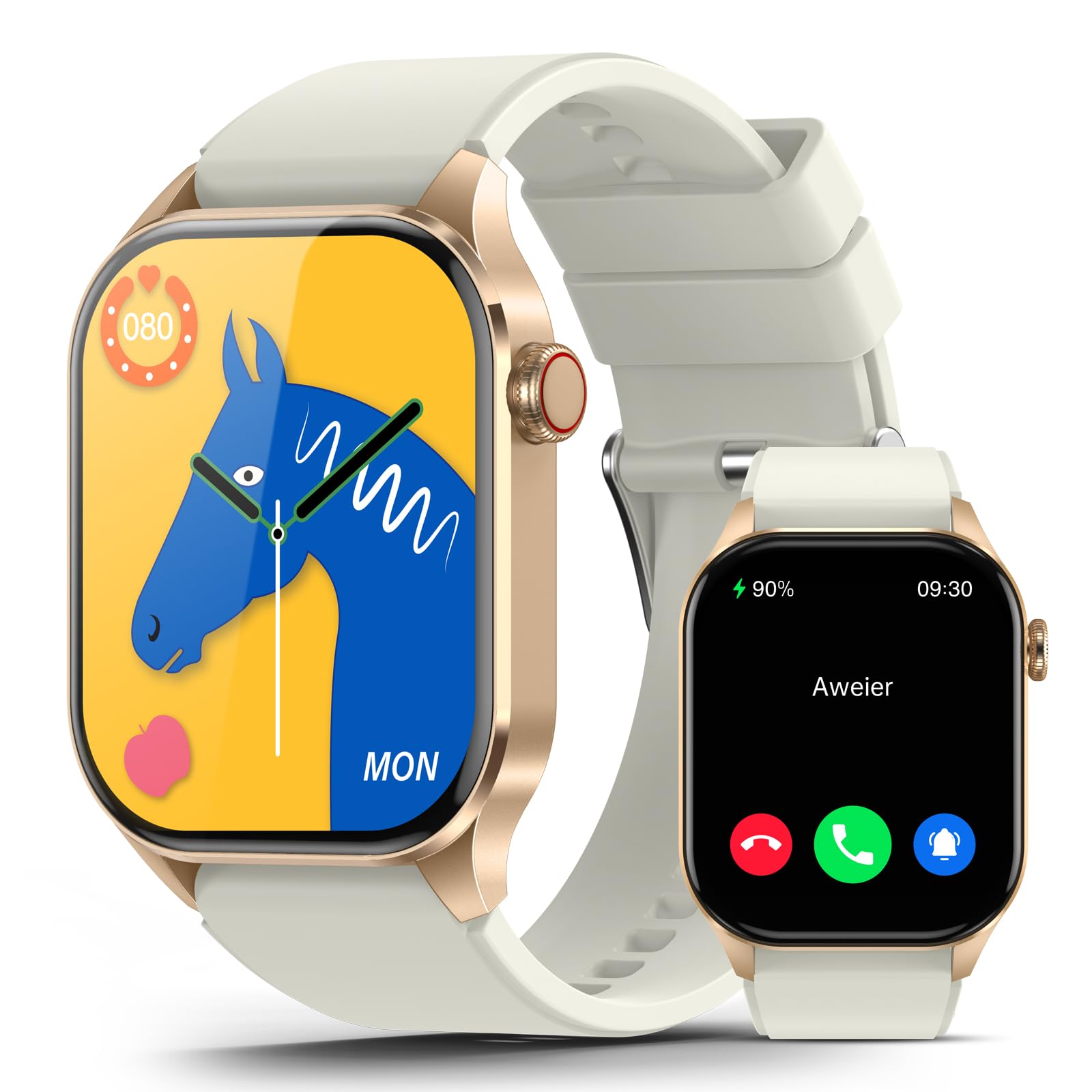 Smart Watch For Women, Bluetooth Call, 2.04 '' Amoled Display, 24/7 Heart Rate, Blood Oxygen Blood Pressure Sleep, 136+ Sports M