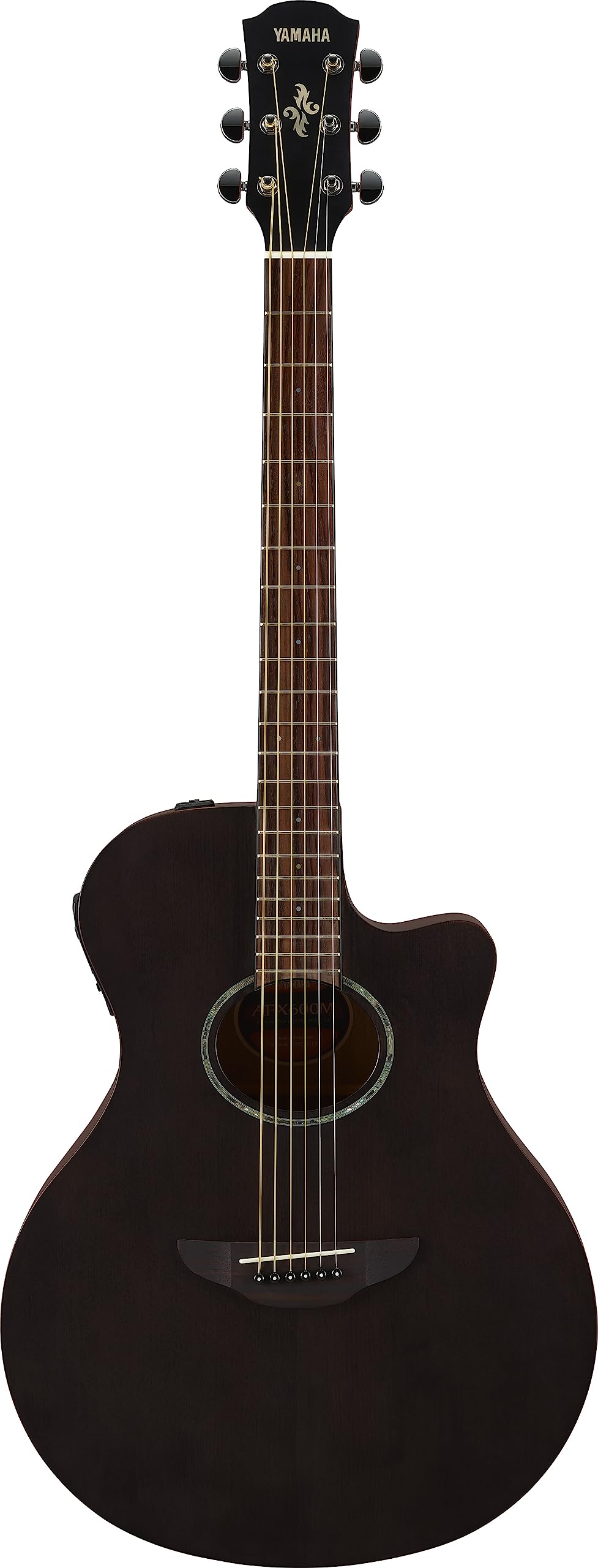 Yamaha 6 String Acoustic-Electric Guitar, Right, Smoky Black Matte (Apx600M Smb)