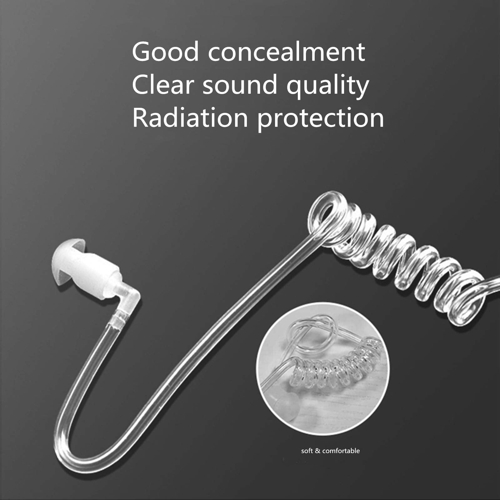 Replacement Acoustic Coil Tube For Motorola Two Way Radio Walkie Talkie Earpiece With Radio Earbuds (2 Packs)