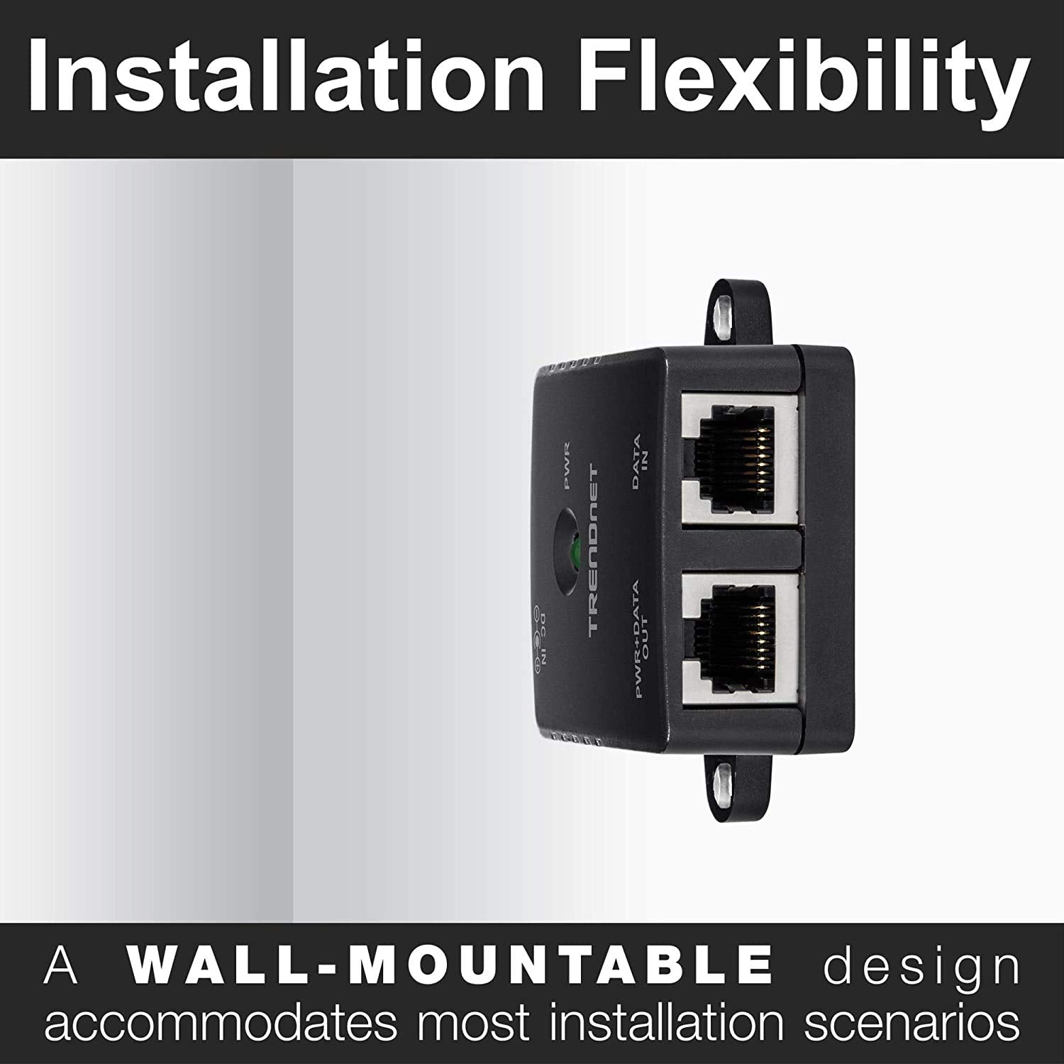 Trendnet Gigabit Power Over Ethernet Injector, Full Duplex Gigabit Speeds, 1 X Gigabit Ethernet Port, 1 X Poe Gigabit Ethernet P