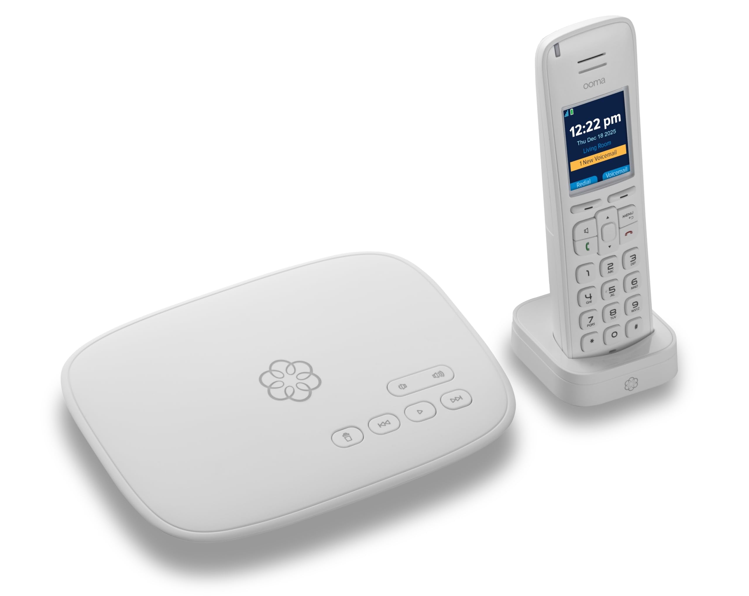 Ooma Telo Air 2 Wi-Fi Free Internet Home Phone Service and HD3 Cordless Handset. Affordable landline Replacement. Unlimited Nati