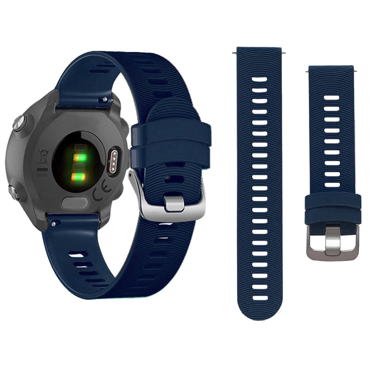 20Mm Watch Band For Garmin Forerunner 55/Forerunner 245/Vivoactive 5/Vivoactive 3, Soft Silicone Band Replacement Strap For Garm