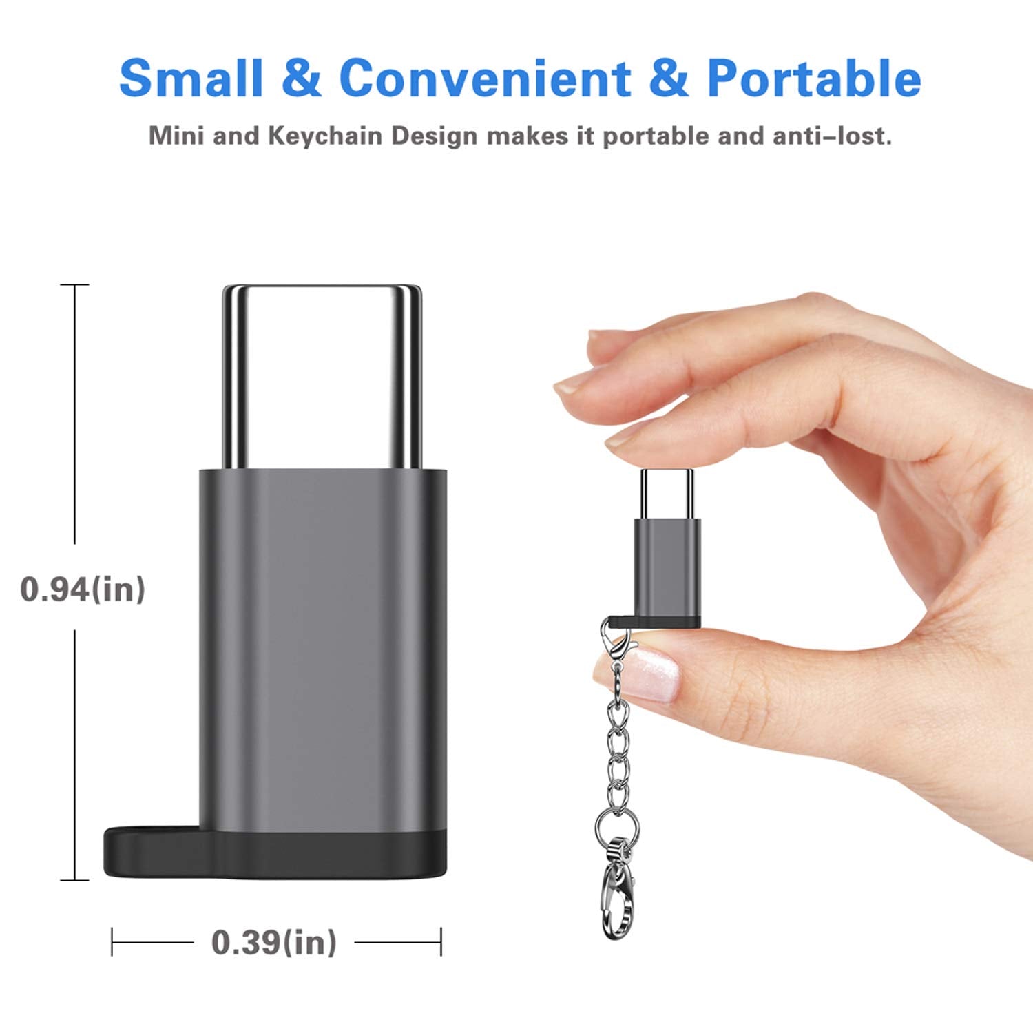 Micro Usb To Usb C Adapter,(8-Packs) Aluminum Type C Adapter Convert Connector With Keychain Charger Compatible Samsung Galaxy S