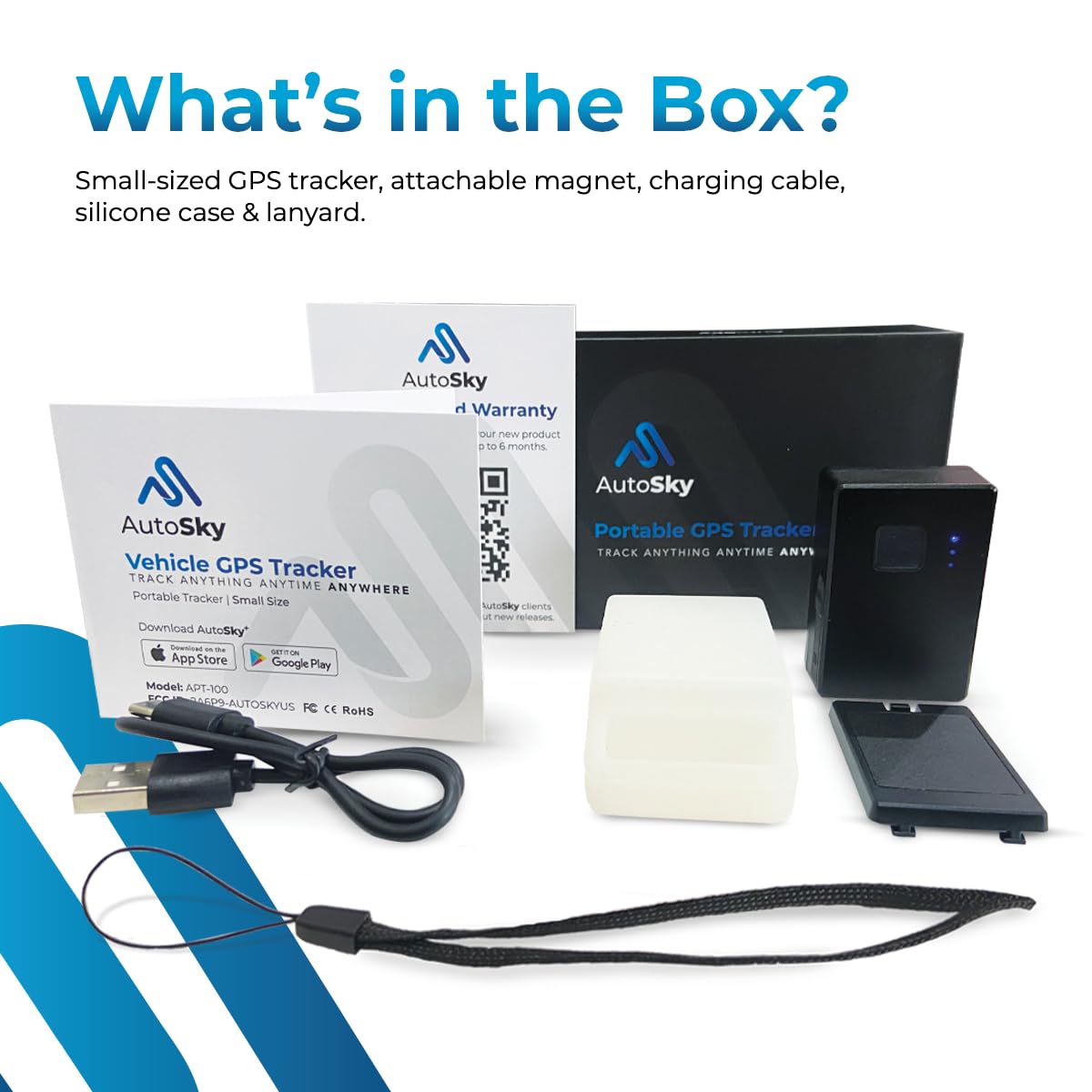 Autosky Gps Tracker   Small Portable, Splashproof Magnet Mount, North And South America Coverage. 4G Lte Real Time Tracking For