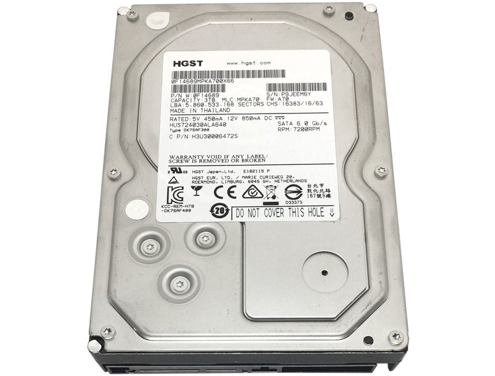 Hgst Ultrastar 7K4000 3Tb 7200Rpm 64Mb Cache Sata 6.0Gb/S 3.5'' Internal Hard Drive (Enterprise Grade) Hus724030Ala640 (0F19455)