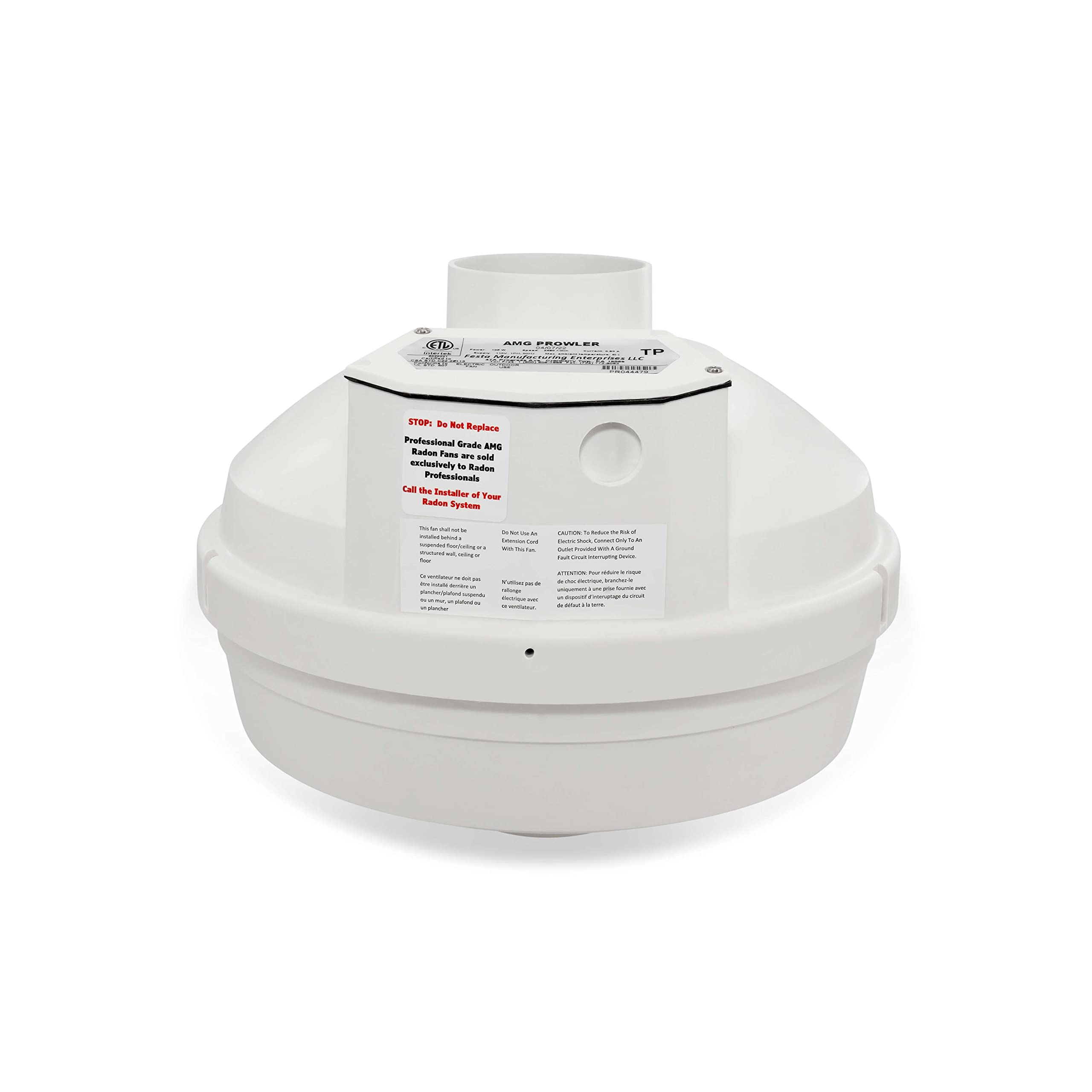Festa Radon Amg Prowler Radon Fan   Quiet And Energy Efficient 221 Cfm Radon Mitigation System Inline Fan   3'' Electric Inline