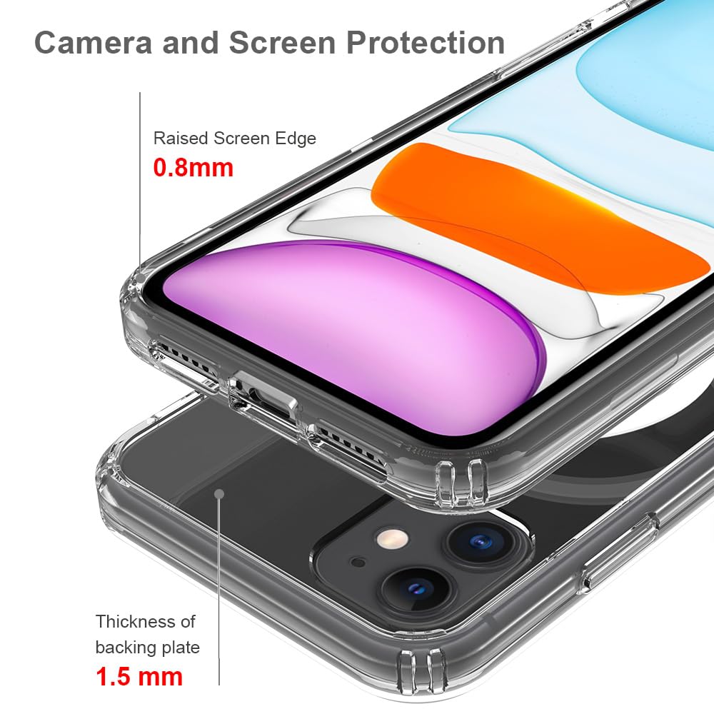 Magnetic For Iphone 11 Case,Compatible With Magsafe,Shockproof Anti Scratch Clear Thin Slim Phone Case.Clear Magnetic.