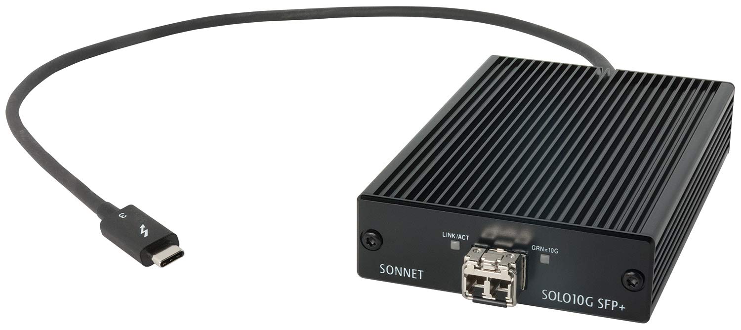 Sonnet Solo10G Sfp+ Thunderbolt 3 Adapter With Short Range Sfp+ Transceiver