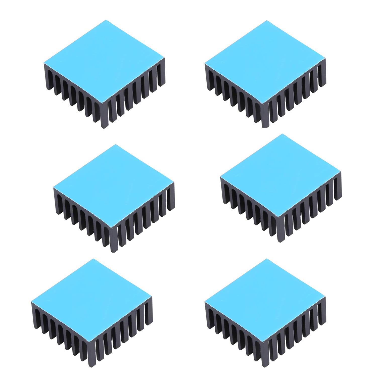 Awxlumv 6pcs Small Heatsink 25x25x10mm / 0.98x0.98x0.39inch Aluminum Heat Sink Cooler Radiator with Thermal Conductive Double Si