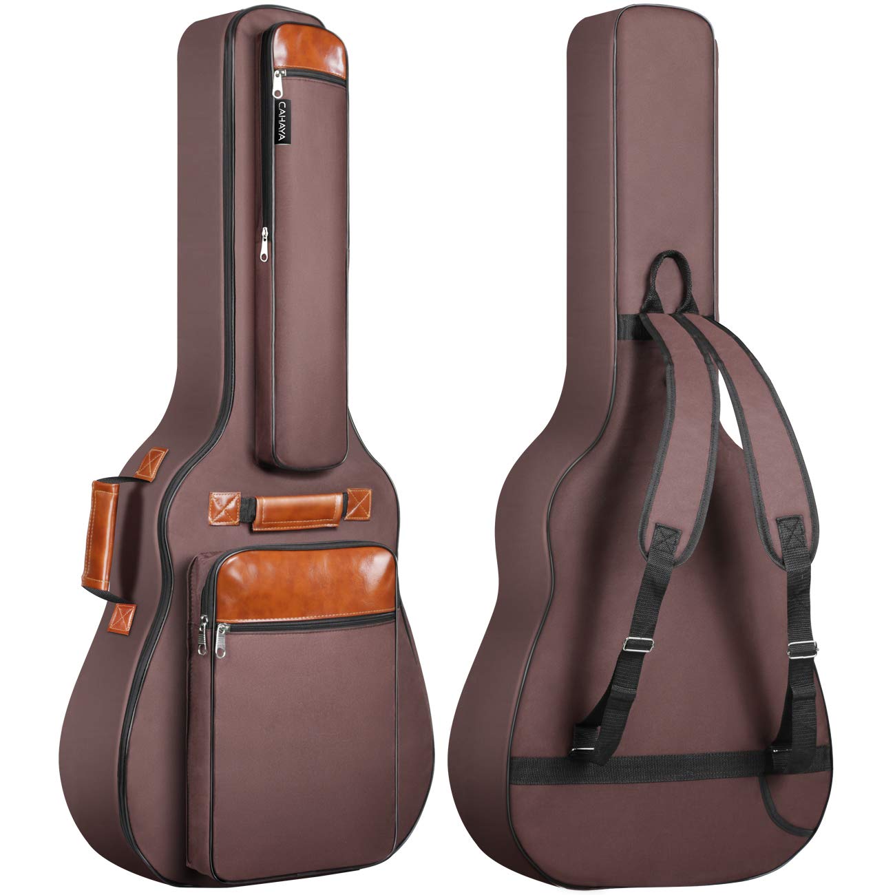 CAHAYA Guitar Bag 40 41 42 In 6 Pockets Guitar Case Water Resistent Oxford Cloth 0.5 In Extra Thick Sponge Padded for Acoustic C