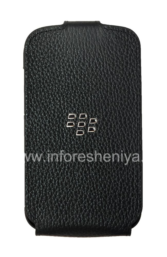 BlackBerry ACC-50707-301 Leather Flip Shell for Rim BlackBerry Q10 - Retail Packaging - Black