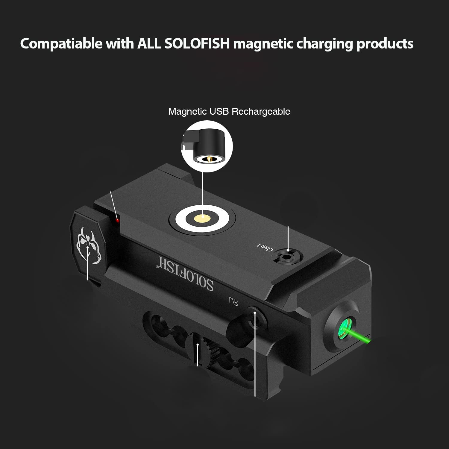 Solofish USB Magnetic Charging Cable - Black Nylon - Durable & Flexible Design