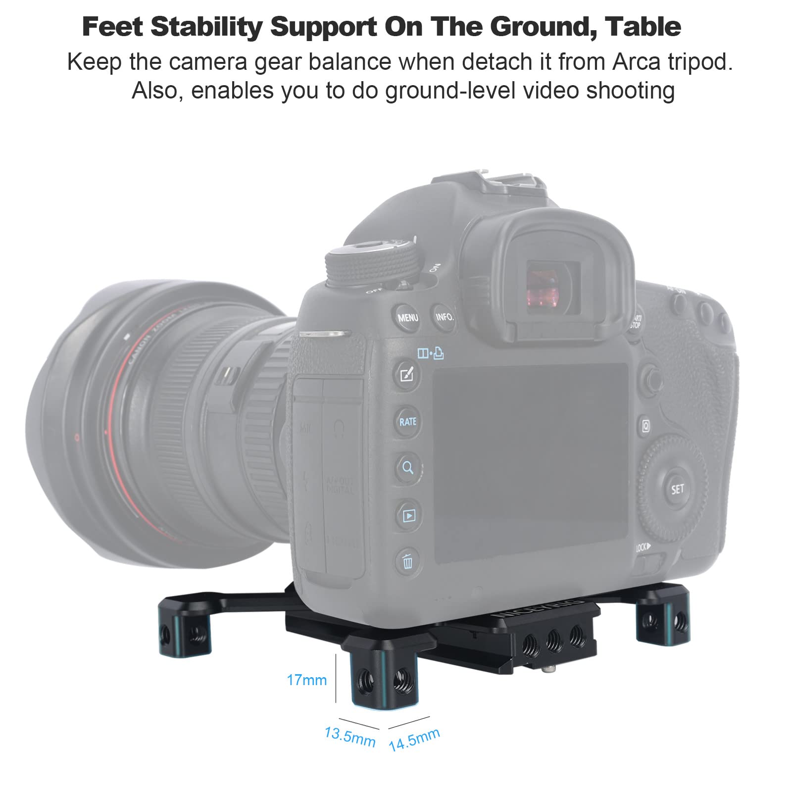 Niceyrig Quick Release Plate For Arca-Swiss Standard Applicable For Large Dslr And Mirrorless Camera, With Four-Feet Stability S