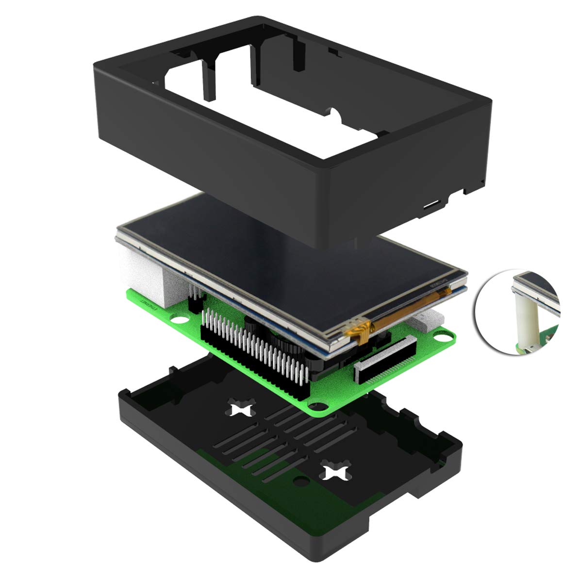 For Raspberry Pi 4 Touch Screen With Case, 3.5 Inch Touchscreen With Fan, 320X480 Monitor Tft Lcd Game Display