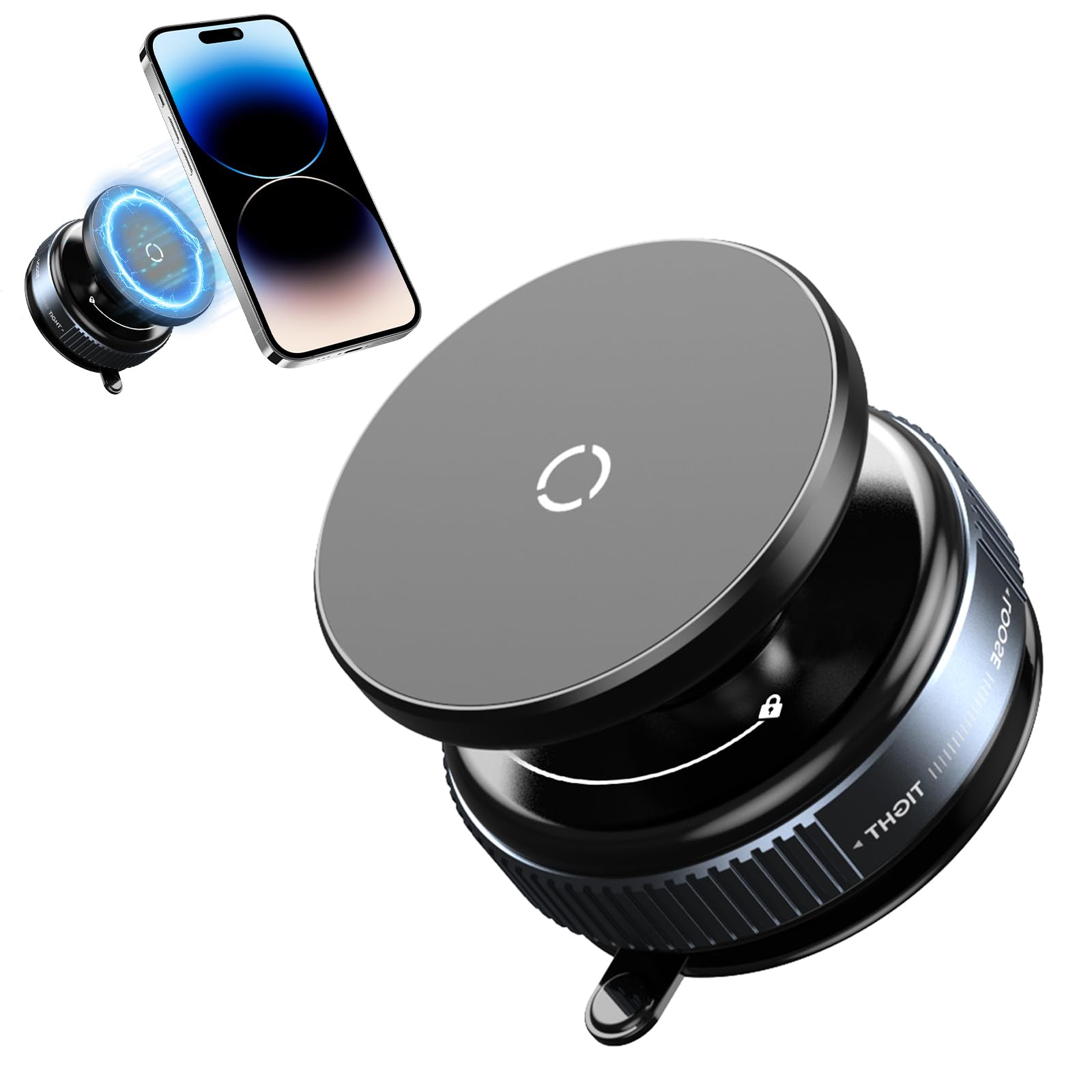 Sugool Magnetic Phone Mount, 360 Rotatable No-Electric Suction Holder With Universal Joint, Magsafe Compatible For Iphone & Andr