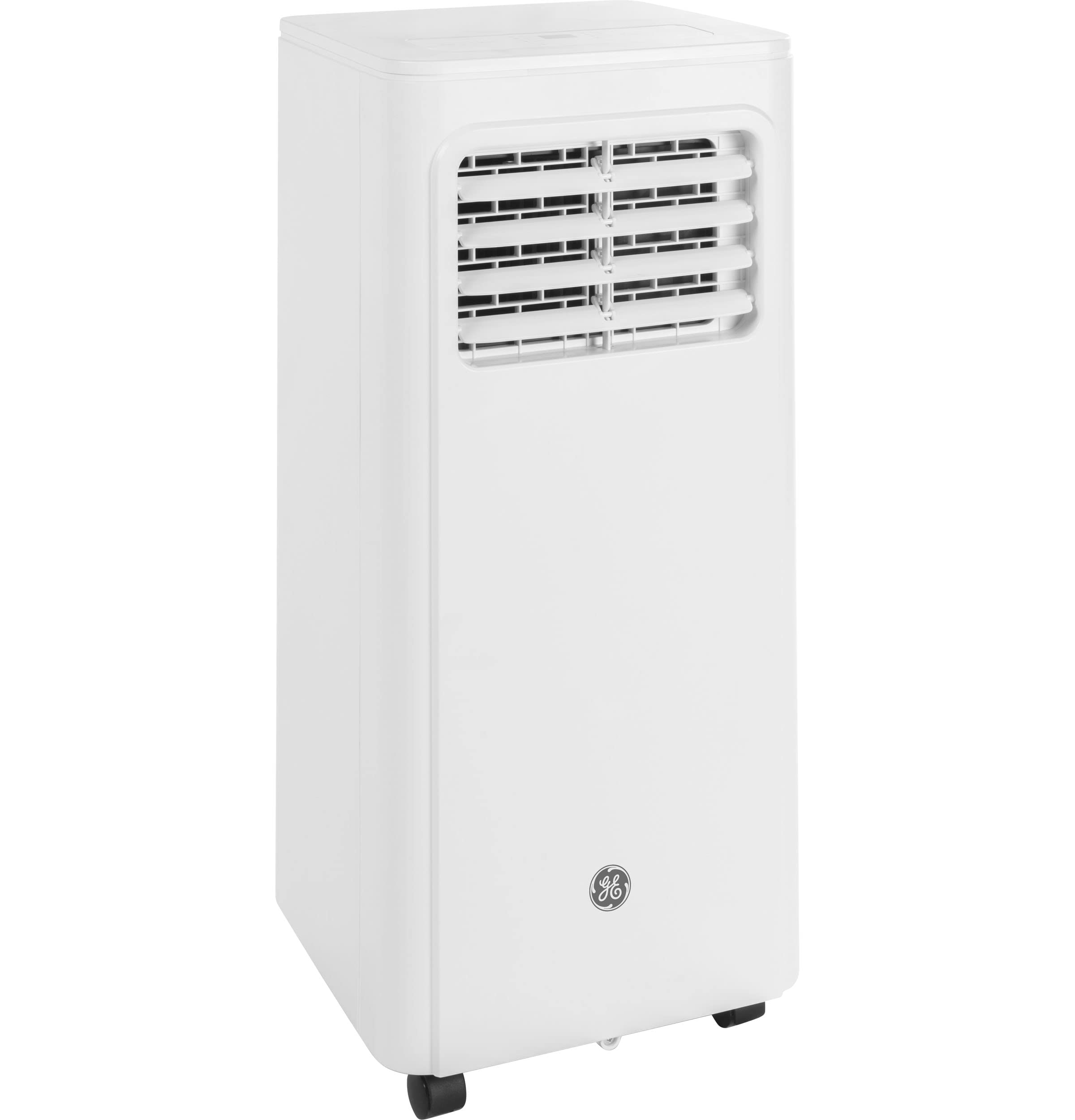 GE Portable 3-in-1 Air Conditioner with Dehumidifier and Fan, 9,000 BTU, Cooling for 250 sq ft rooms, Includes Remote, Vent Hose