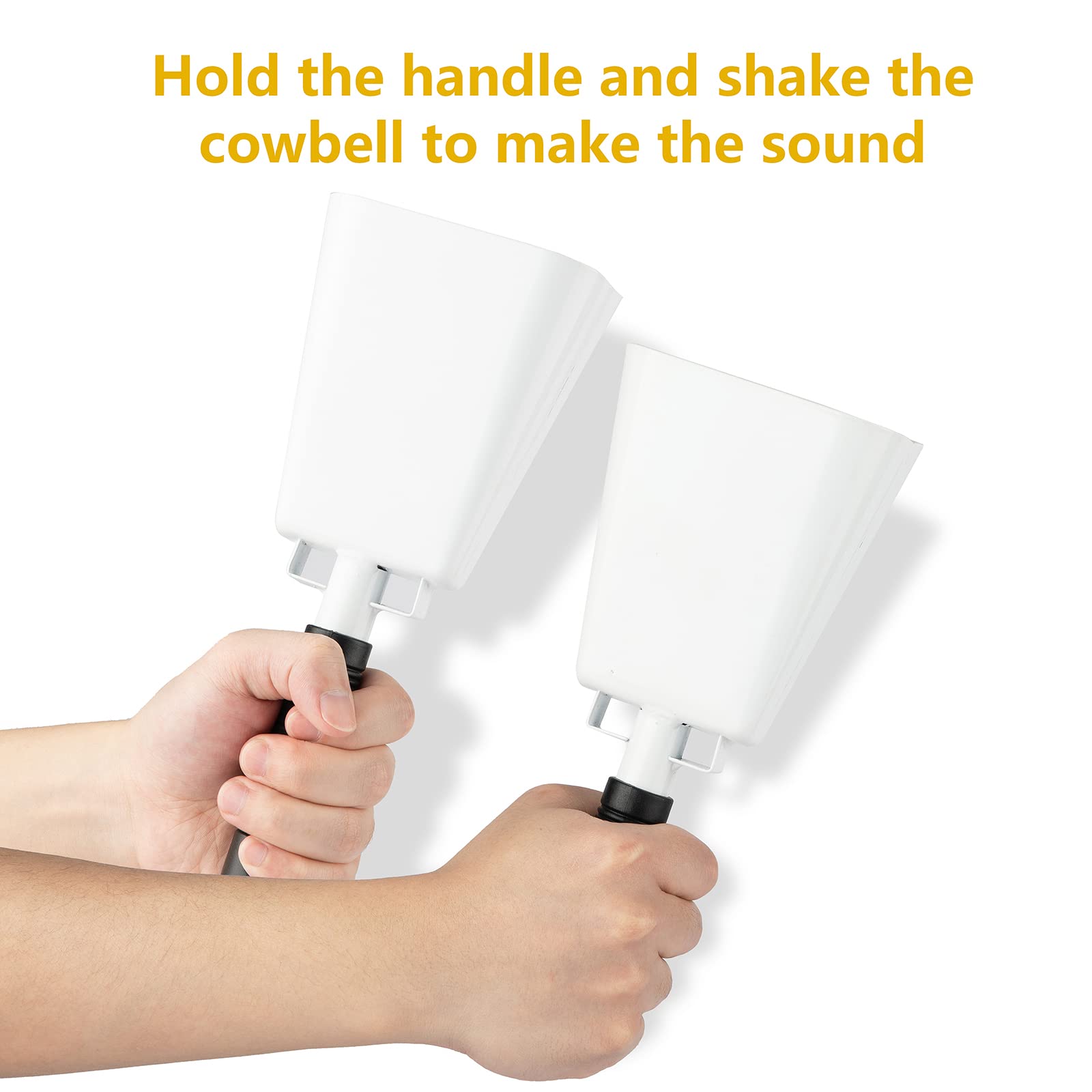 Steel Cow Bell With Handle Cowbells, Cheering Bell And Loud Noise Makers Hand Bells For Sporting Events,Football Games,School Be