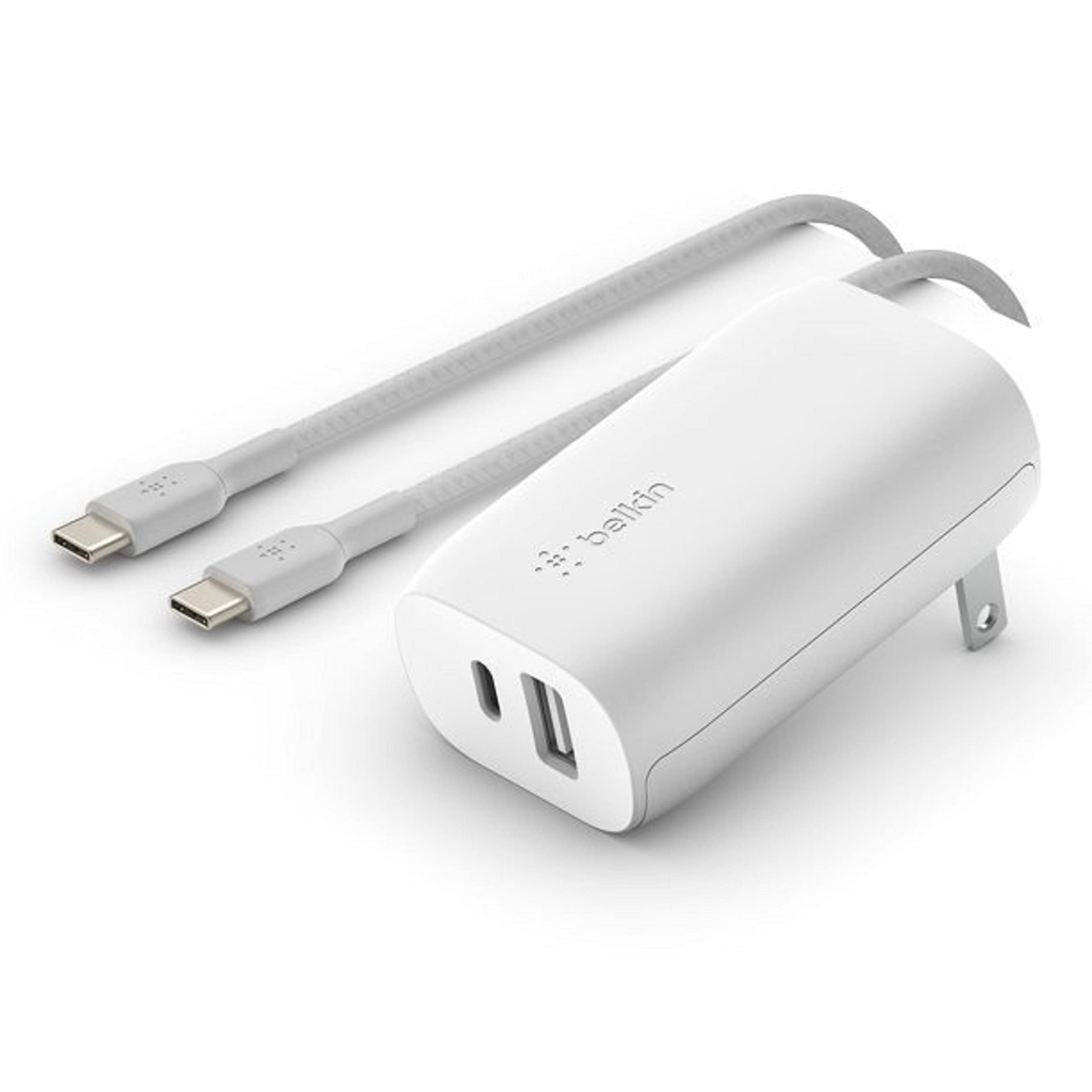 Belkin Usb C Wall Charger 32W C To C Cable Included Pd With 20W Usb C & 12W Usb A Ports For Usb C Power Delivery