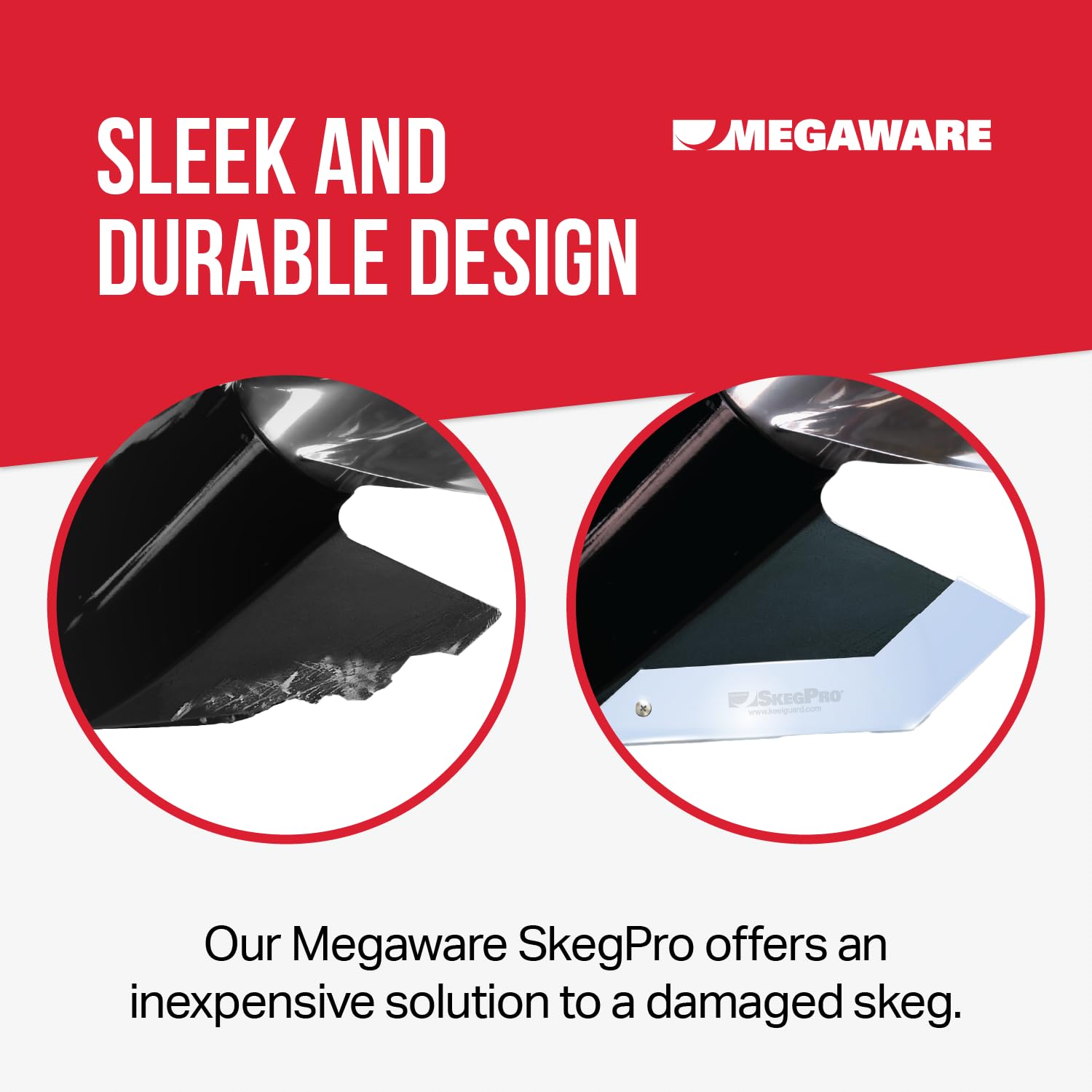 Megaware Skegpro 655 - Protects Against Damage From Ramp Dragging, Rocks, Debris And Submerged Objects - Stainless Steel Skeg Pr,WBAUVB0000AXU49