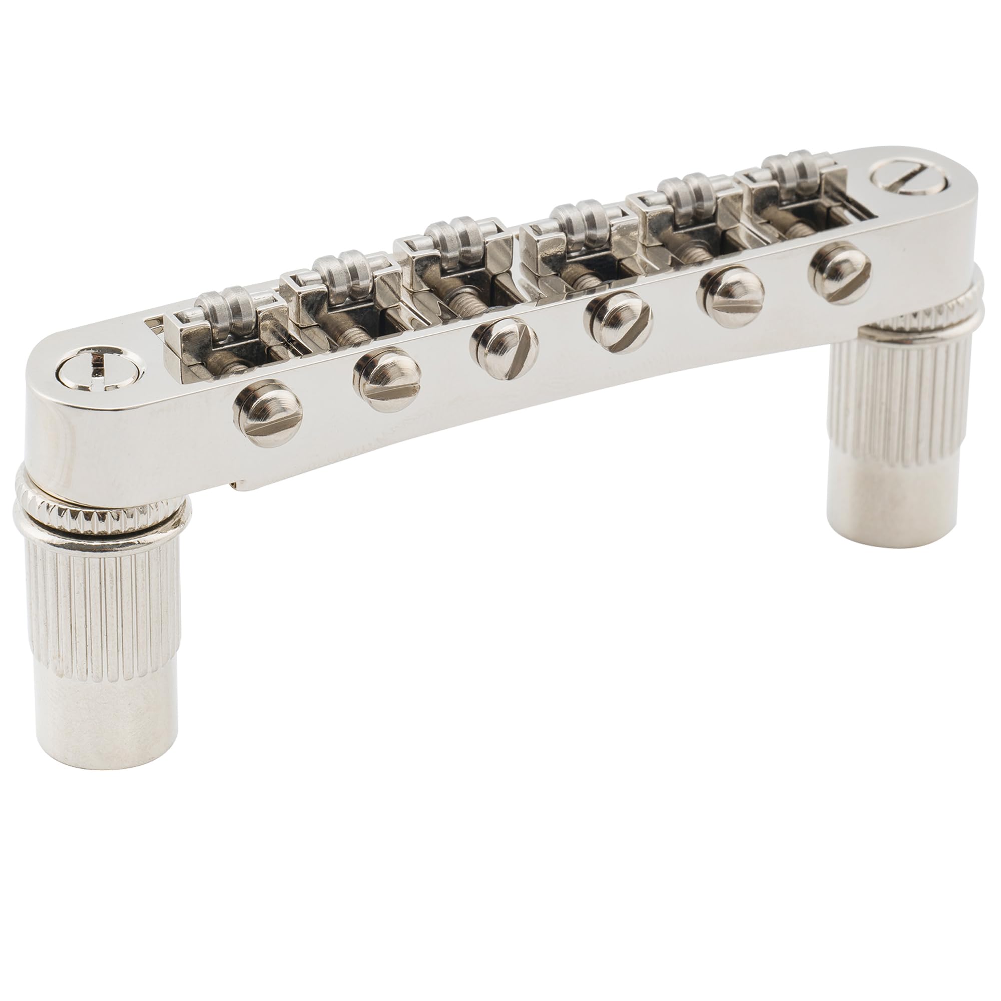 Musiclily Pro 52Mm Guitar Roller Saddle Bridge Tune O Matic Bridge With M8 Post For Les Paul Lp Sg Electric Guitar, Nickel