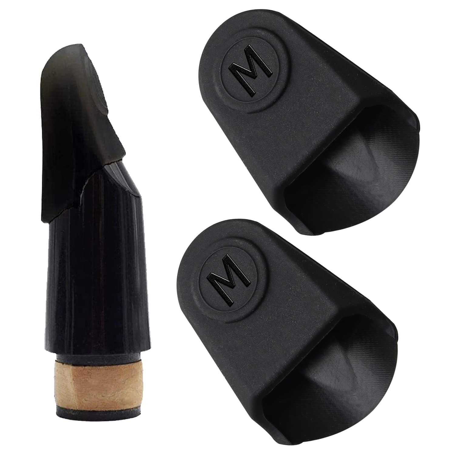Meetoot 2Pcs Mouthpiece Cap Protector Black Rubber Saxophone Clarinet Mouthpiece Cover Cap Protector