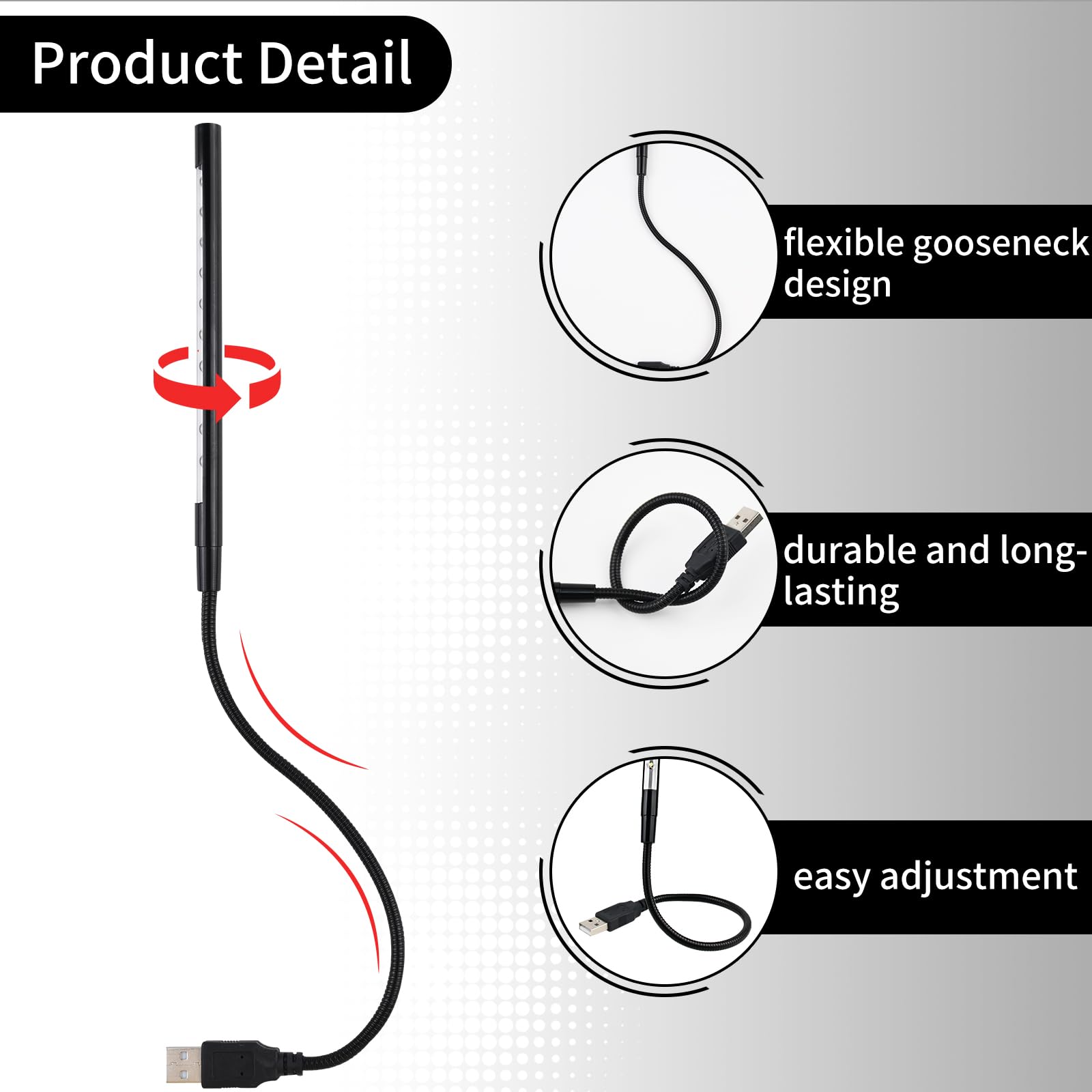 Czbro 2 Pcs Keyboard Light Portable Usb Led Light For Keyboard 10 Lamp Beads Led Laptop Light With Long Gooseneck Flexible Stick