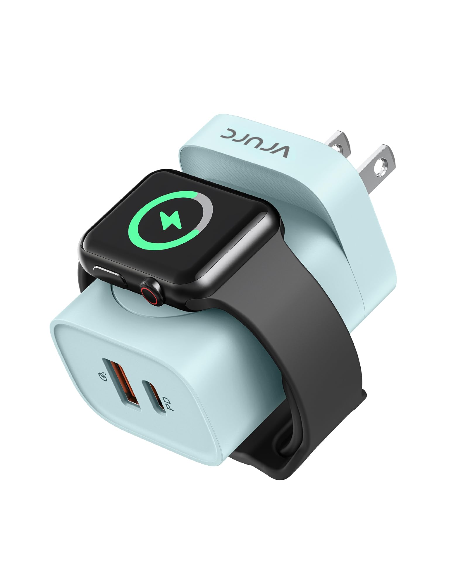 Vrurc For Apple Watch Charger, 20W Pd 3 In 1 Charger With Magnetic Wireless Charging And Dual Ports, Foldable Plug Portable Usb