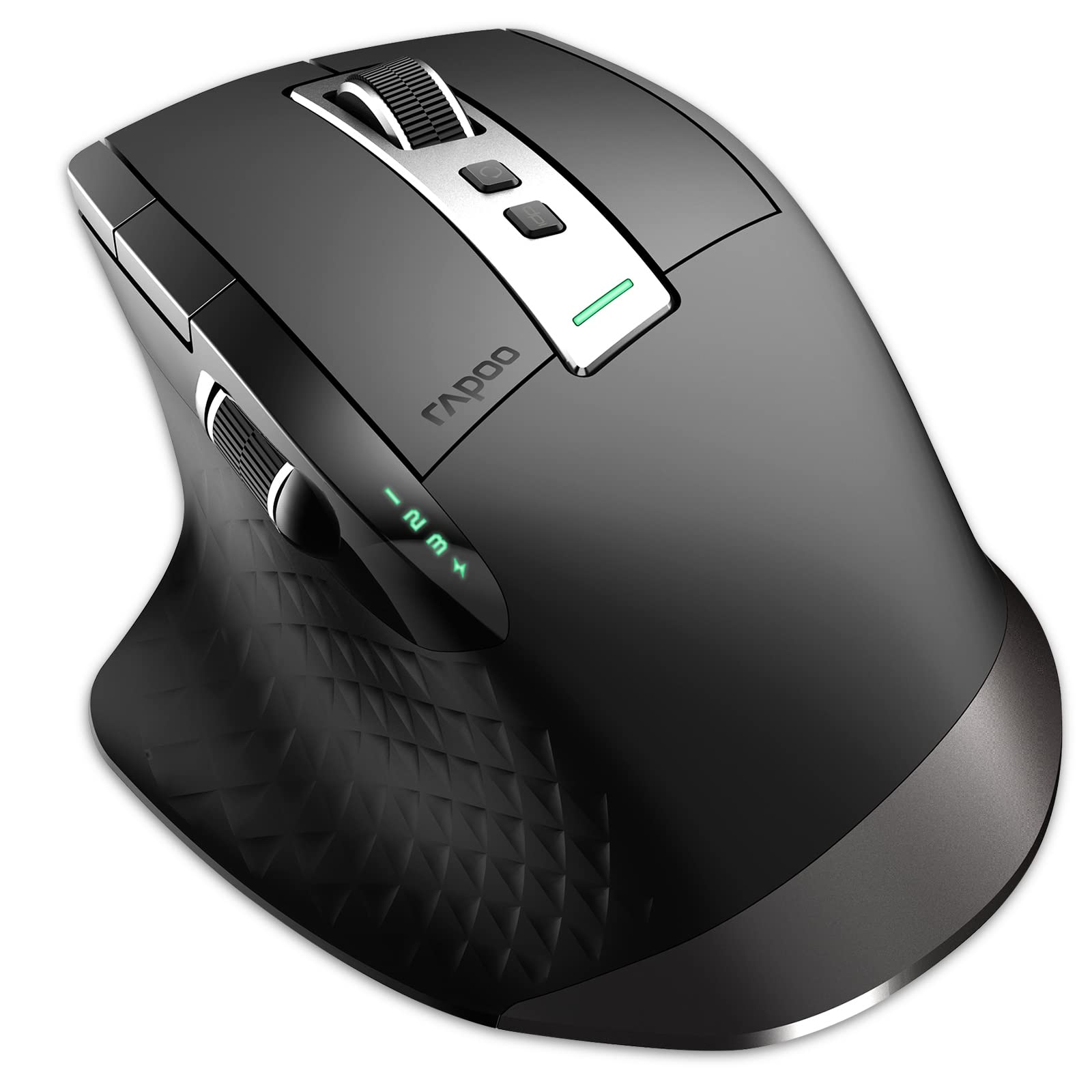 Rapoo Bluetooth Wireless Mouse, 4 Adjustable Dpi Rechargeable, Multi Device (3 Bluetooth+Usb) Programmable Ergonomic Mouse With 