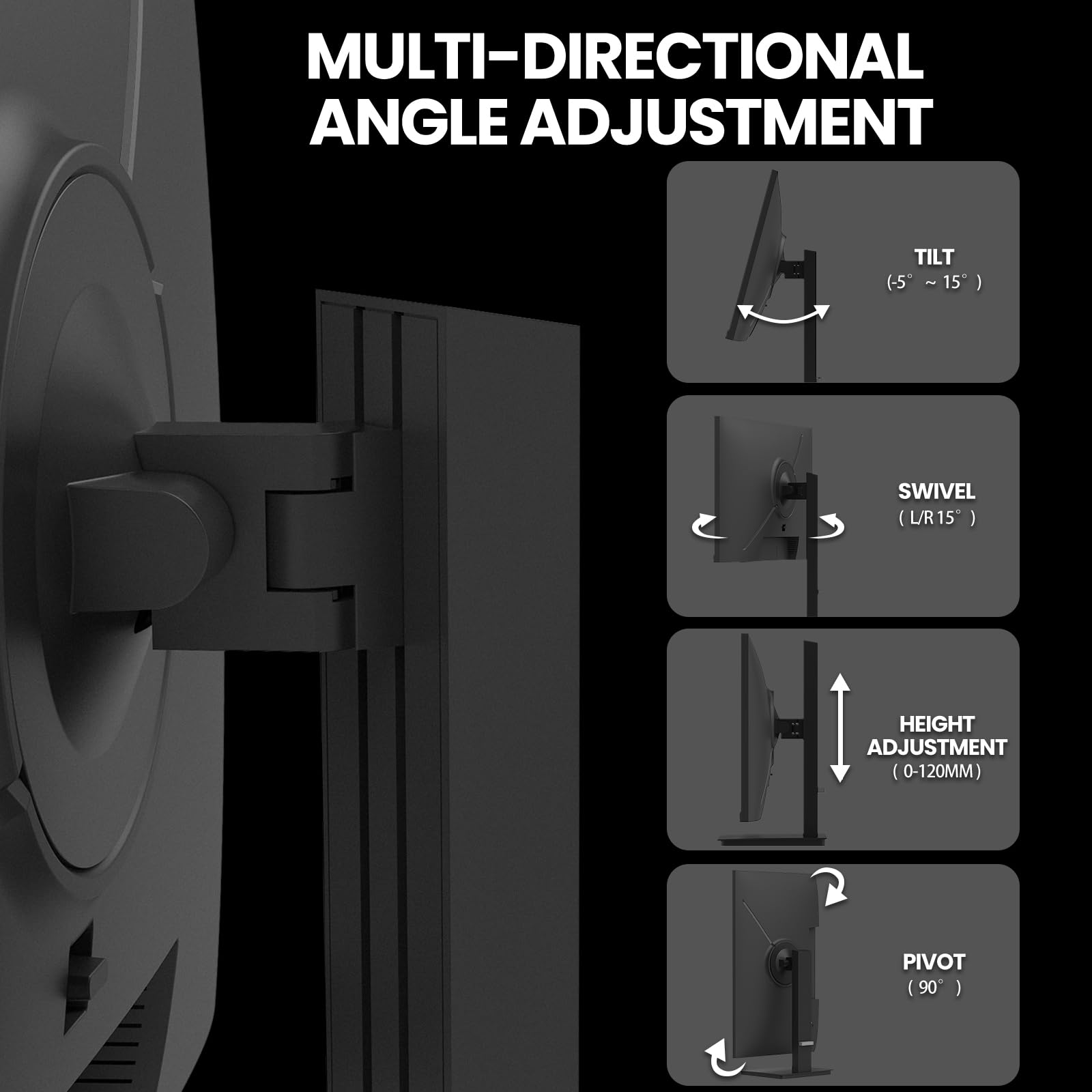 Crua 24.5Inch Gaming Monitor 144Hz/165Hz, Fhd(1920X1080P) 100% Srgb Computer Monitor, Height/Pivot/Swivel/Tilt Adjustable Vertic