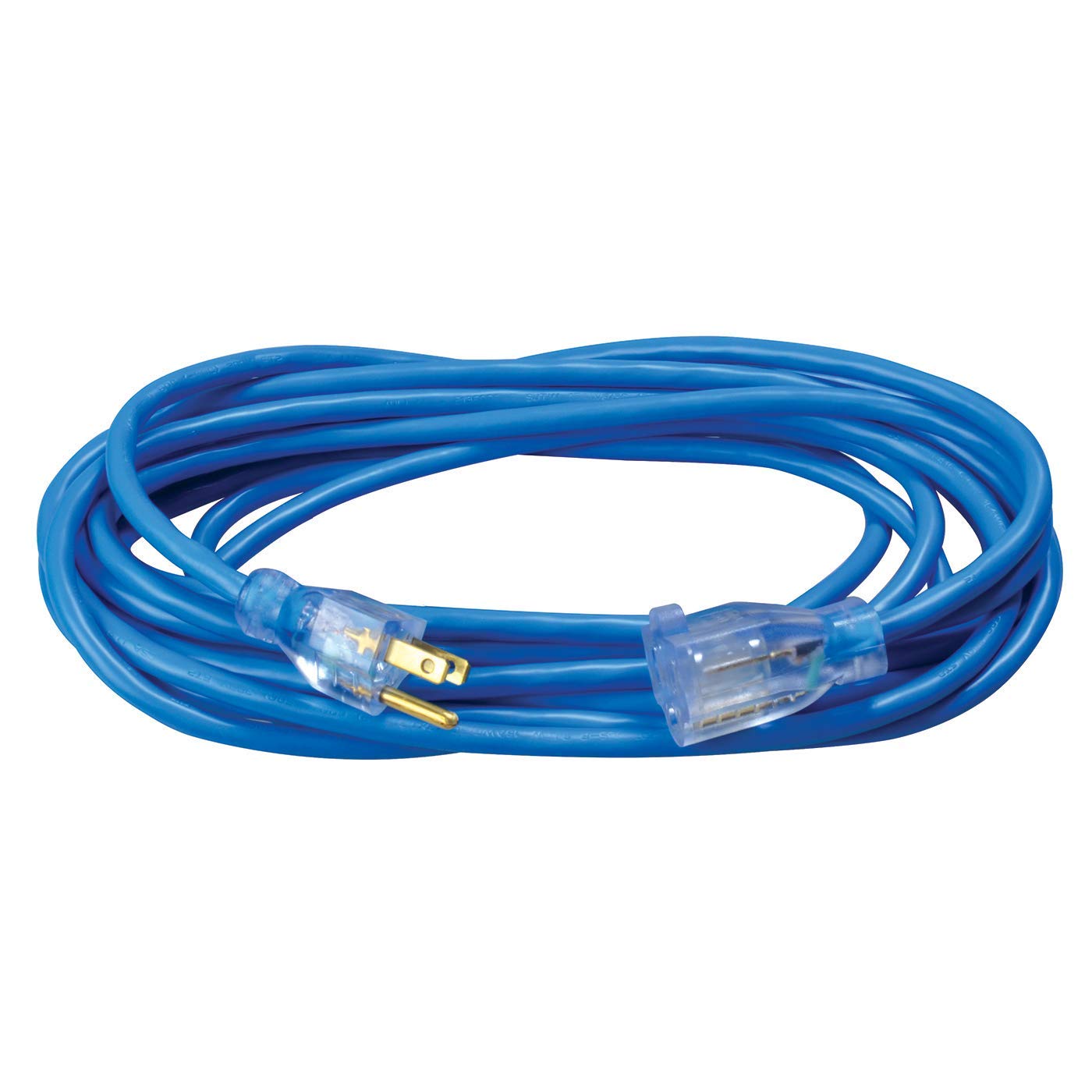 Southwire Coldflex Light Duty Extension Cord, 25Ft, 16 Gauge, 3 Conductor, Cold Weather Cord, Blue, 2367Sw8806